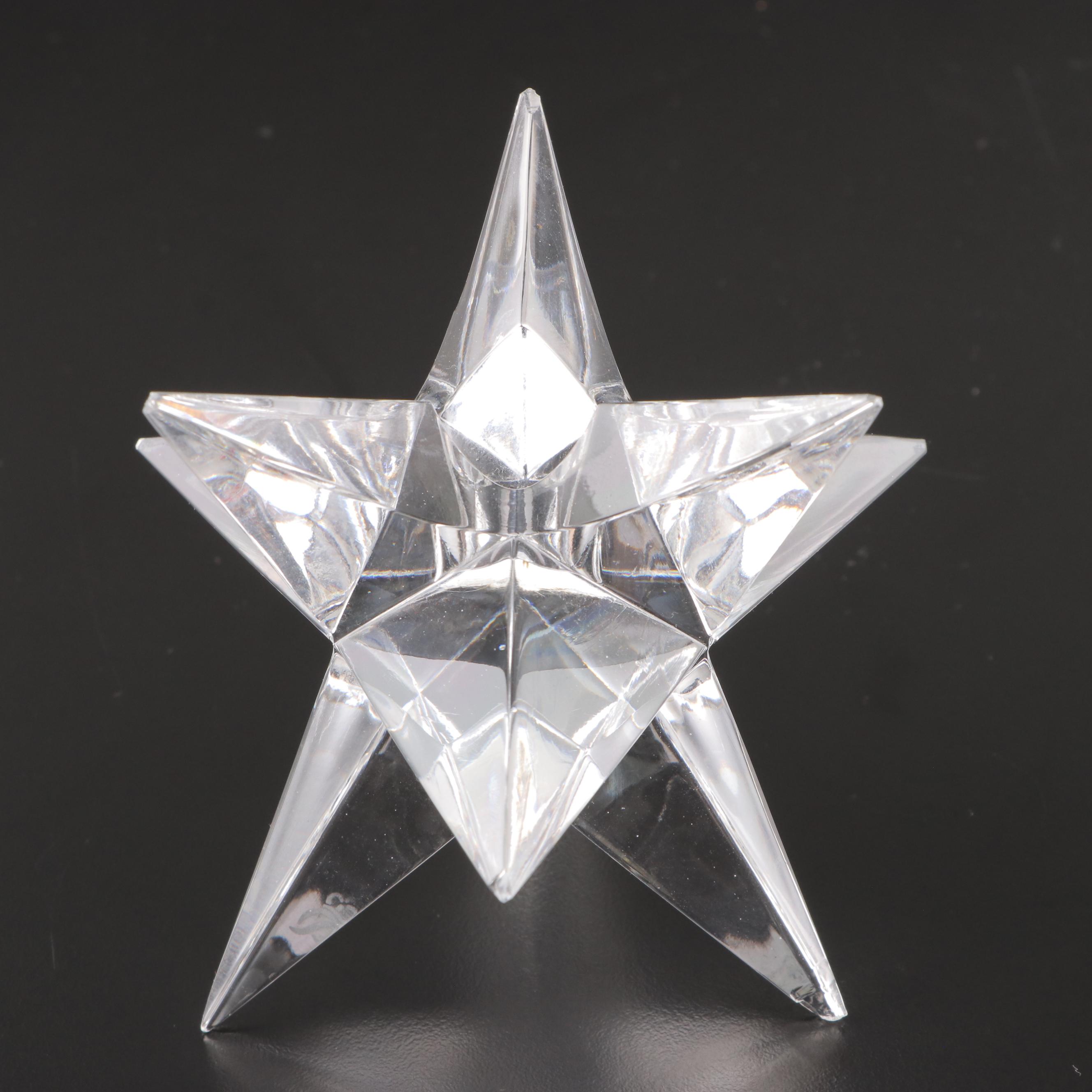 Waterford Crystal Christmas Tree Sculpture with Rosenthal Crystal Stars