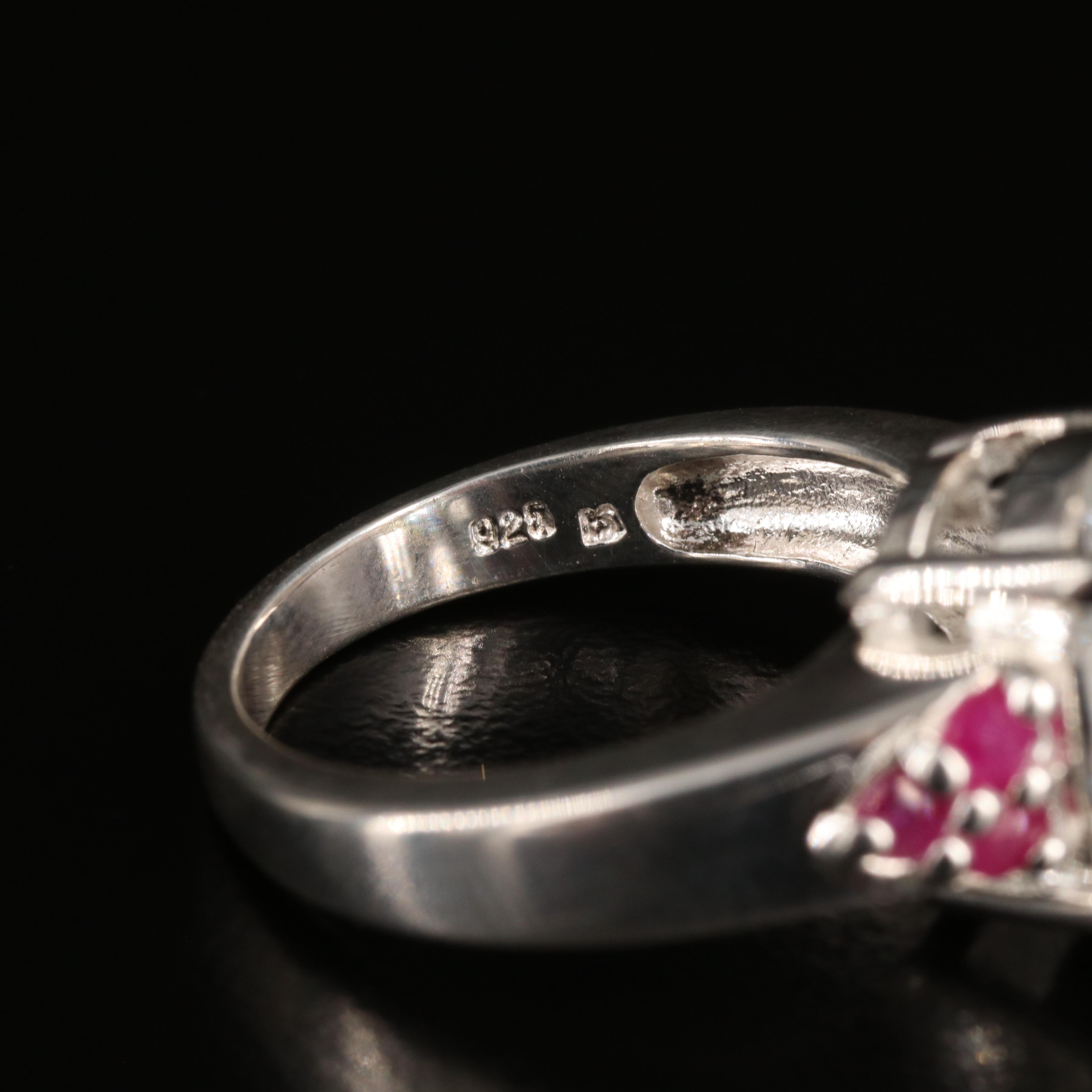 Sterling Topaz and Ruby Ring and Necklace