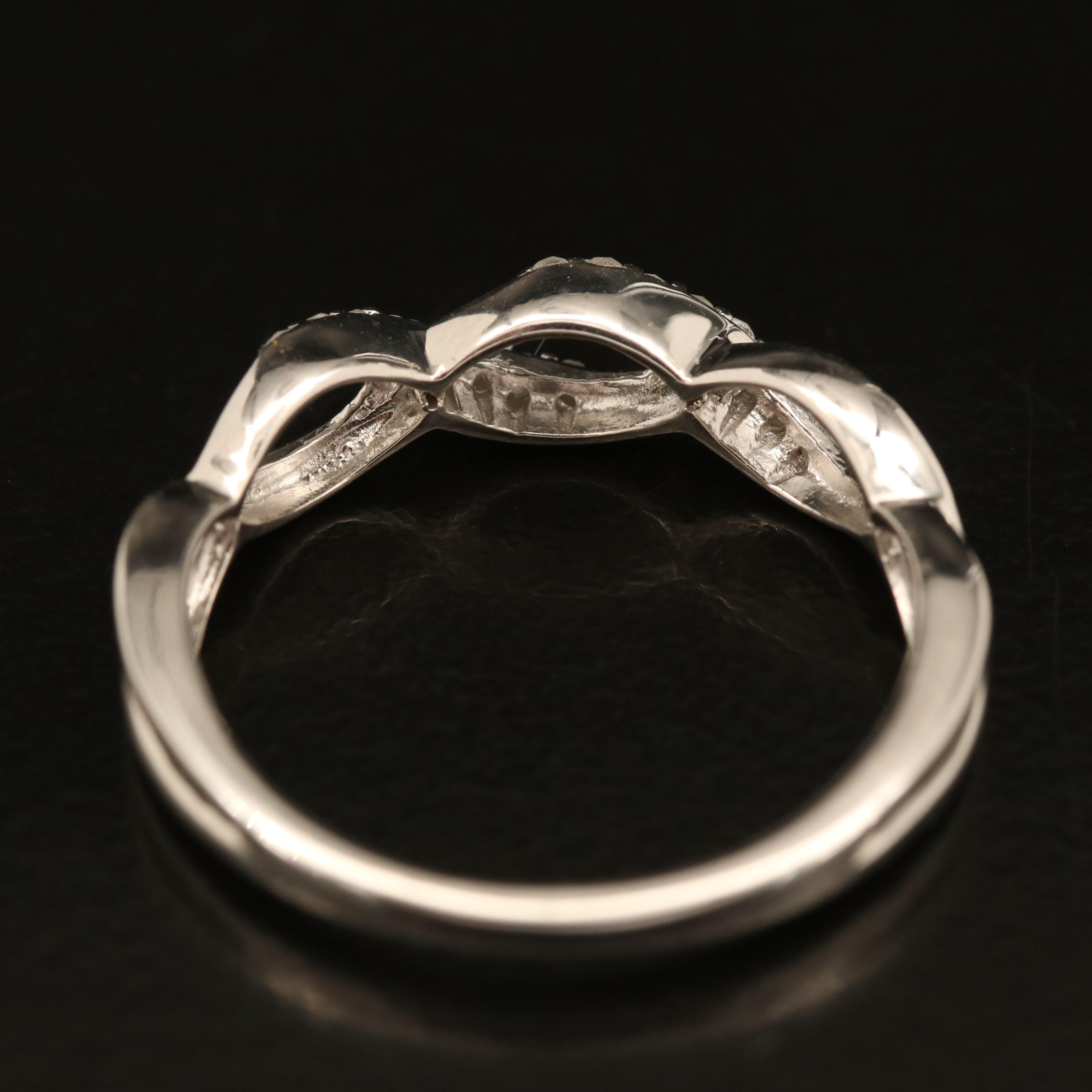 Sterling Diamond Twist Ring