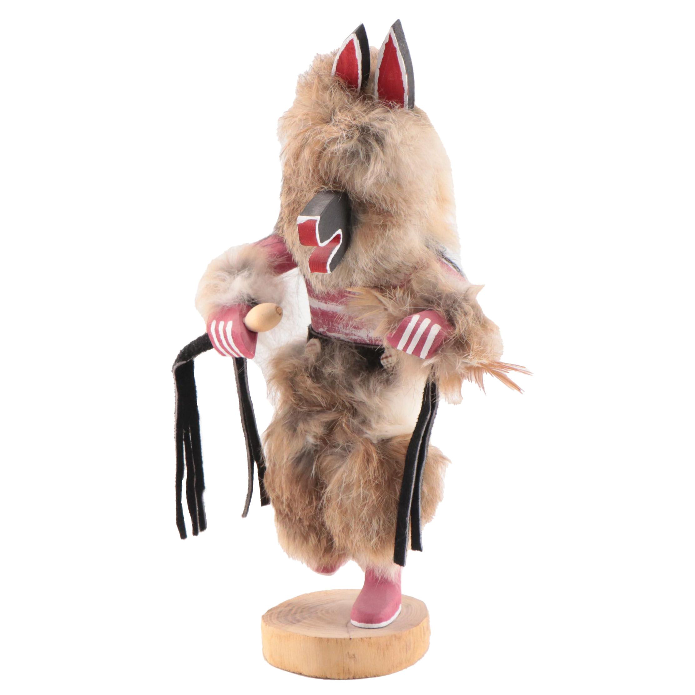 Hopi Kachina Figure of Dancing Wolf, Late 20th Century