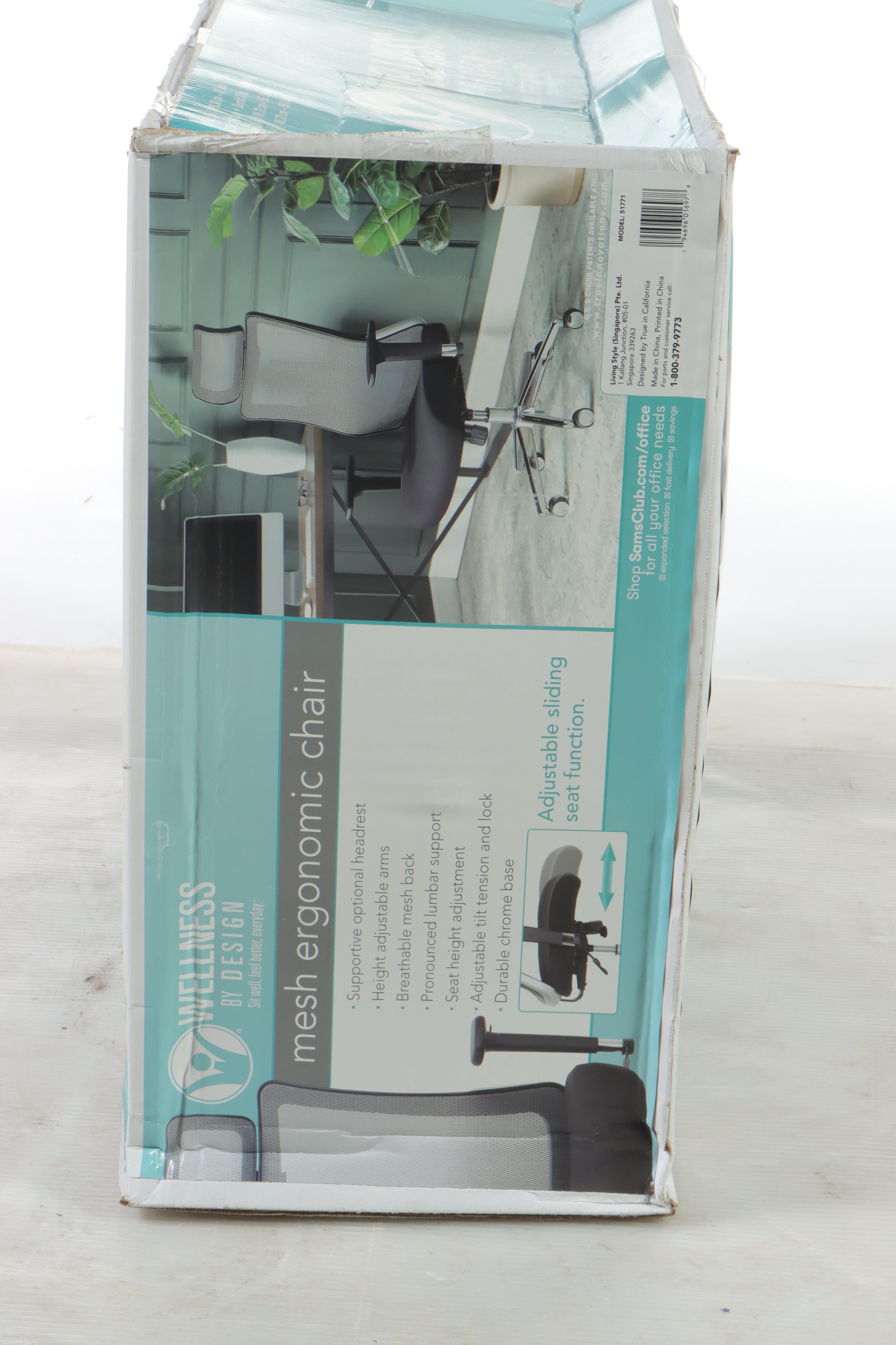 Wellness by Design Ergonomic Mesh Back Office Chair With Headrest