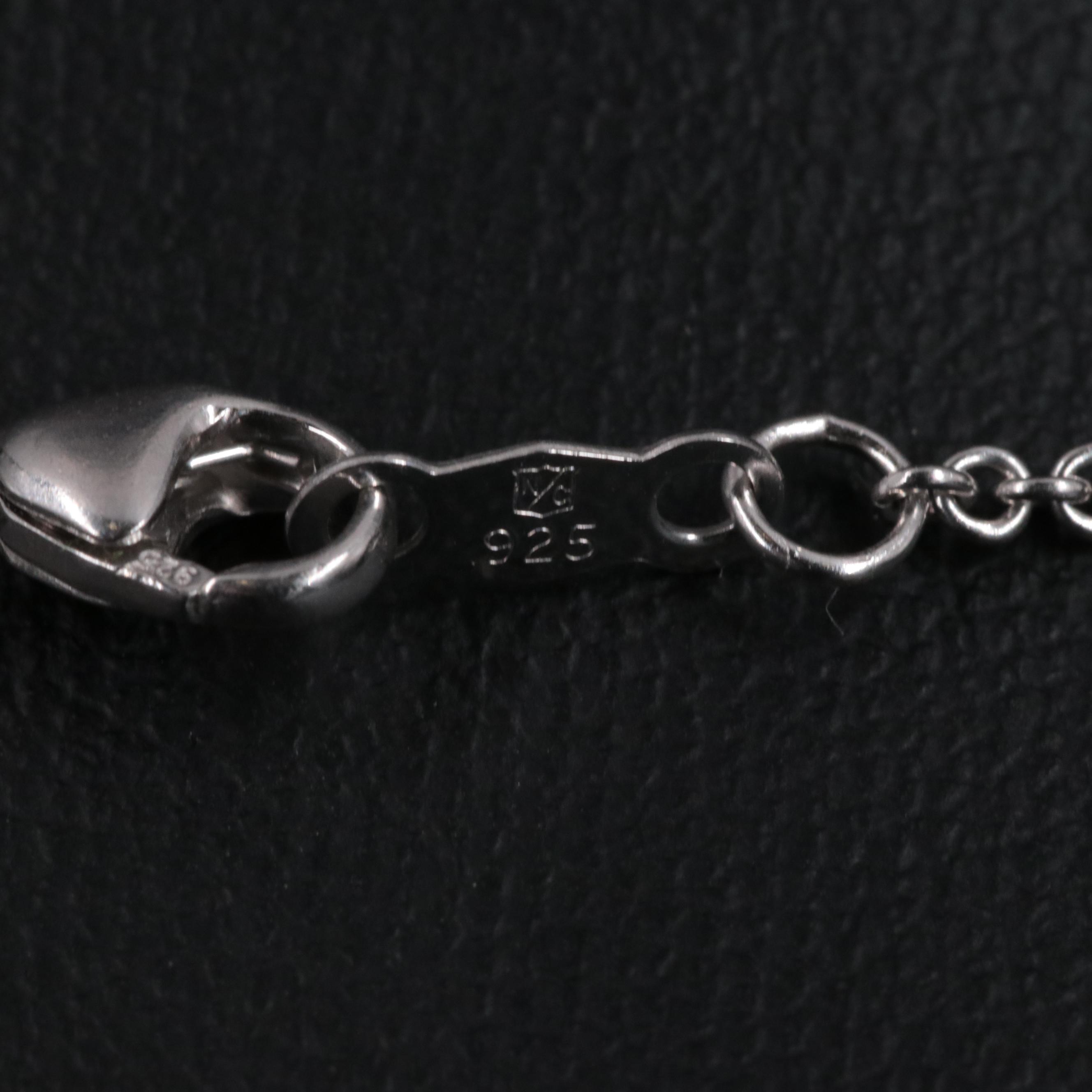 Sterling Diamond Geometric Pendant Necklace