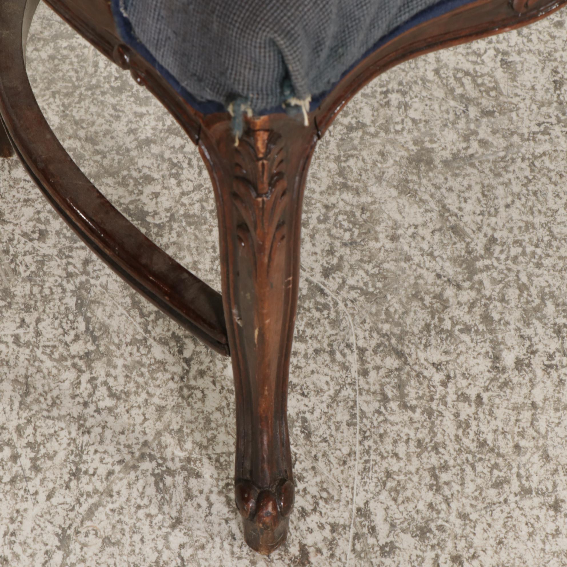 Four Louis XV Style Carved Wood Fauteuils, Early 20th Century