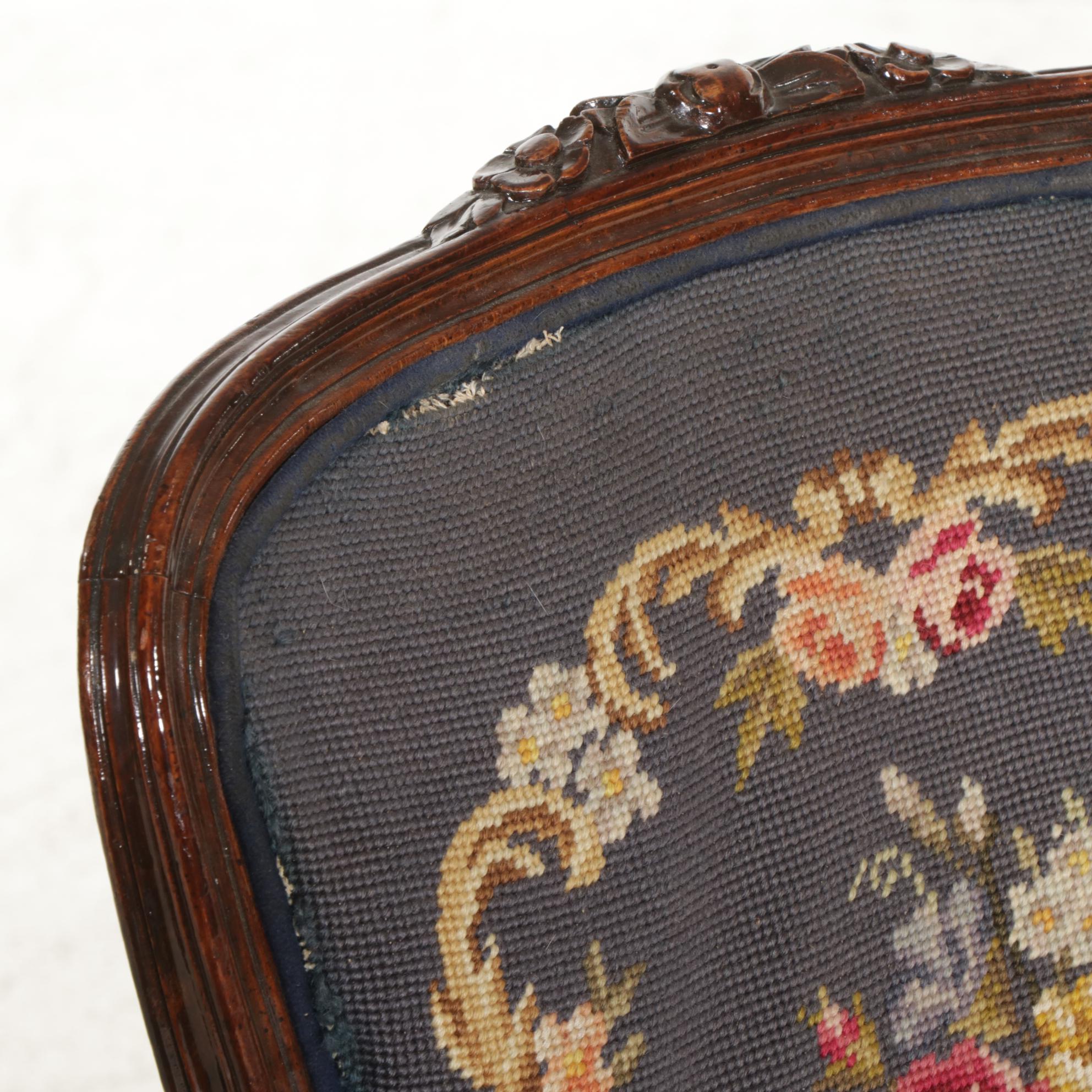 Four Louis XV Style Carved Wood Fauteuils, Early 20th Century