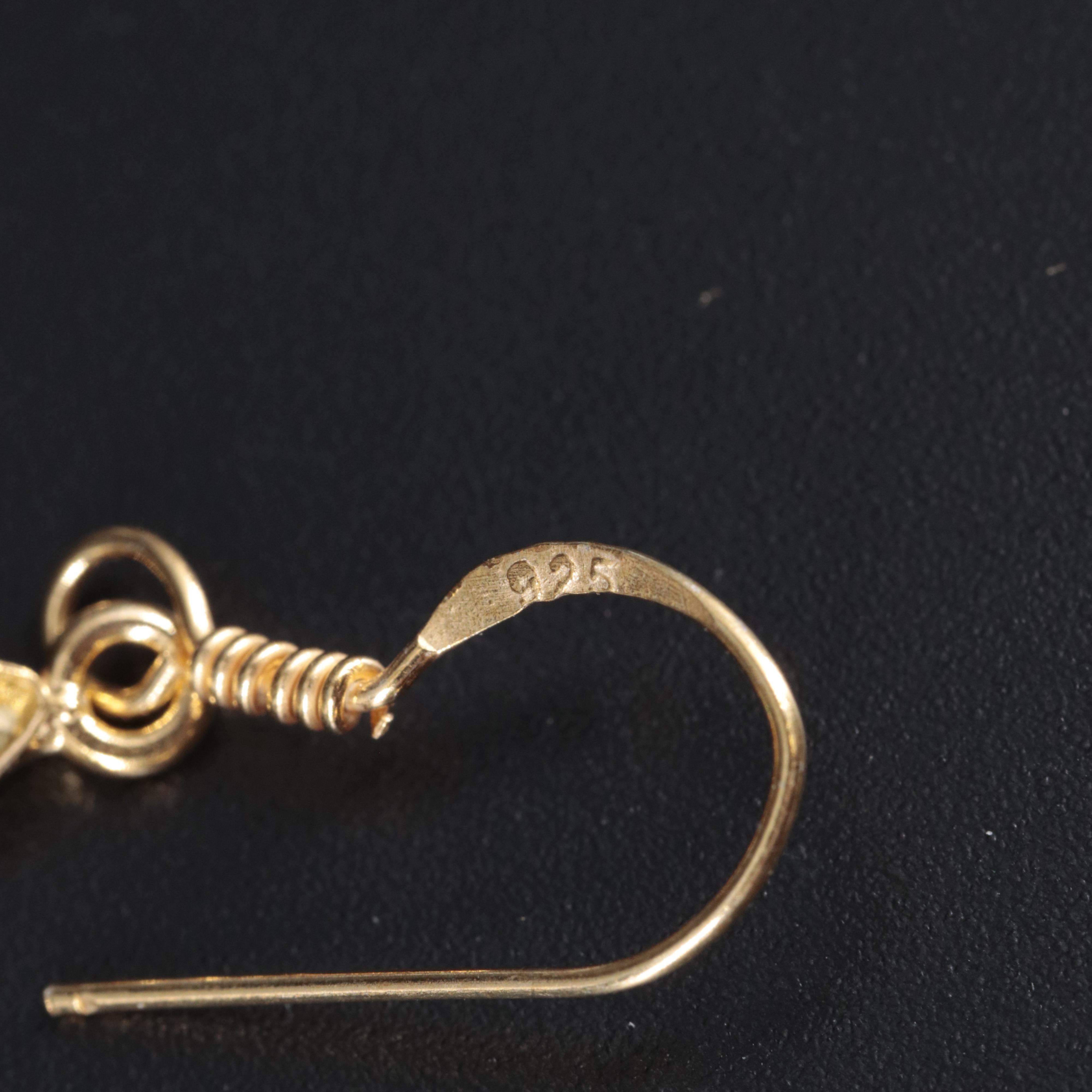 Sterling Silver Gemstone Drop Earrings