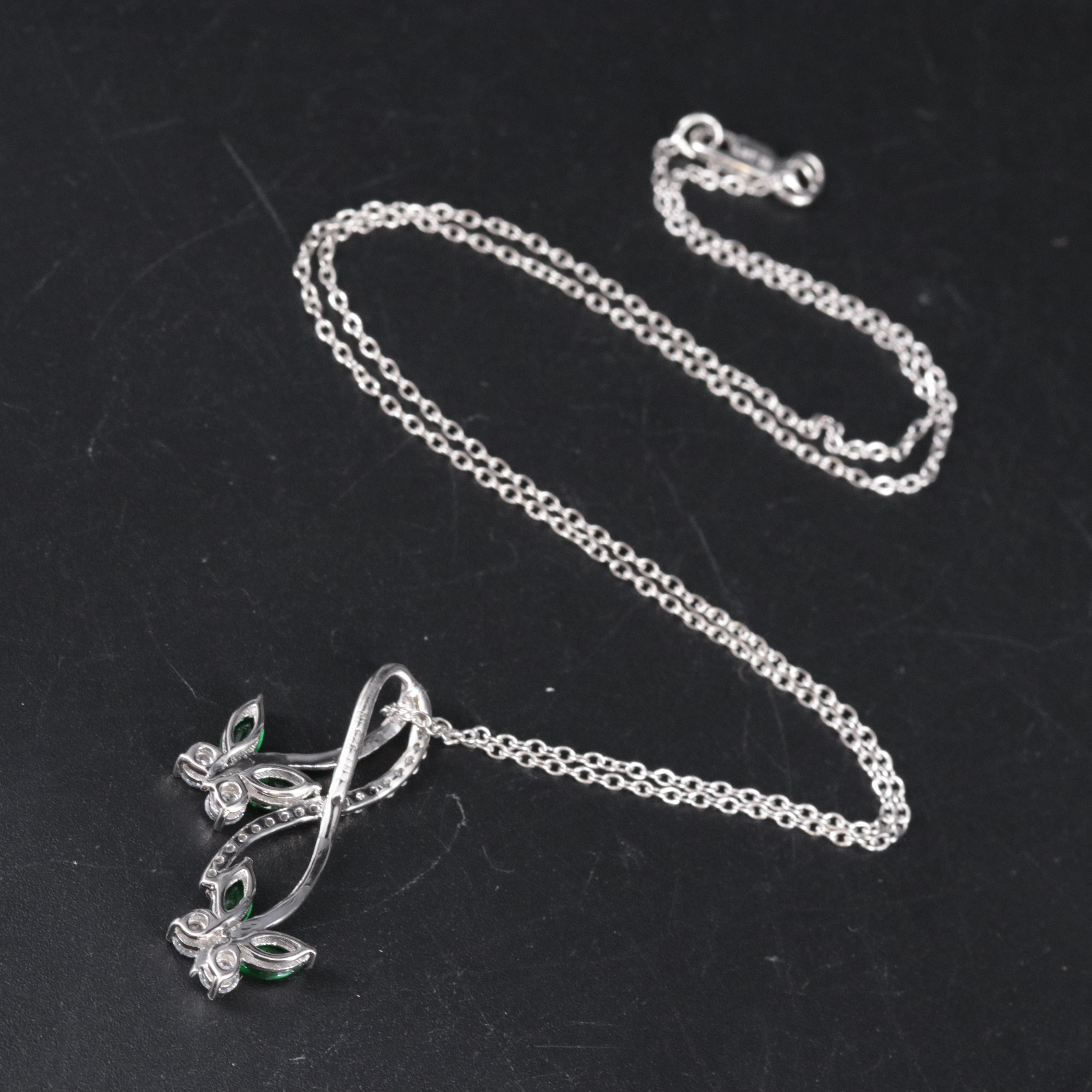 Sterling Silver Emerald Pendant Necklace