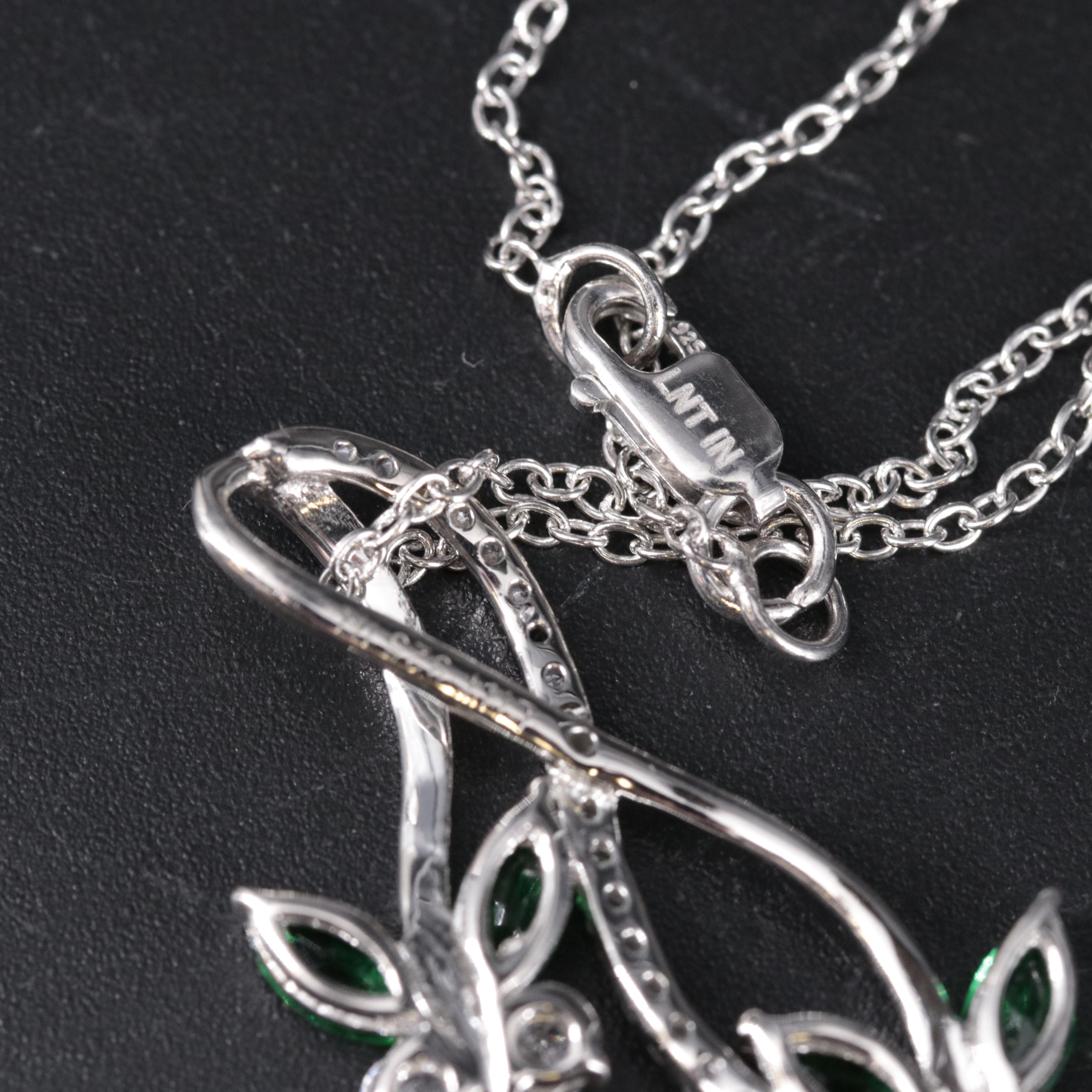 Sterling Silver Emerald Pendant Necklace