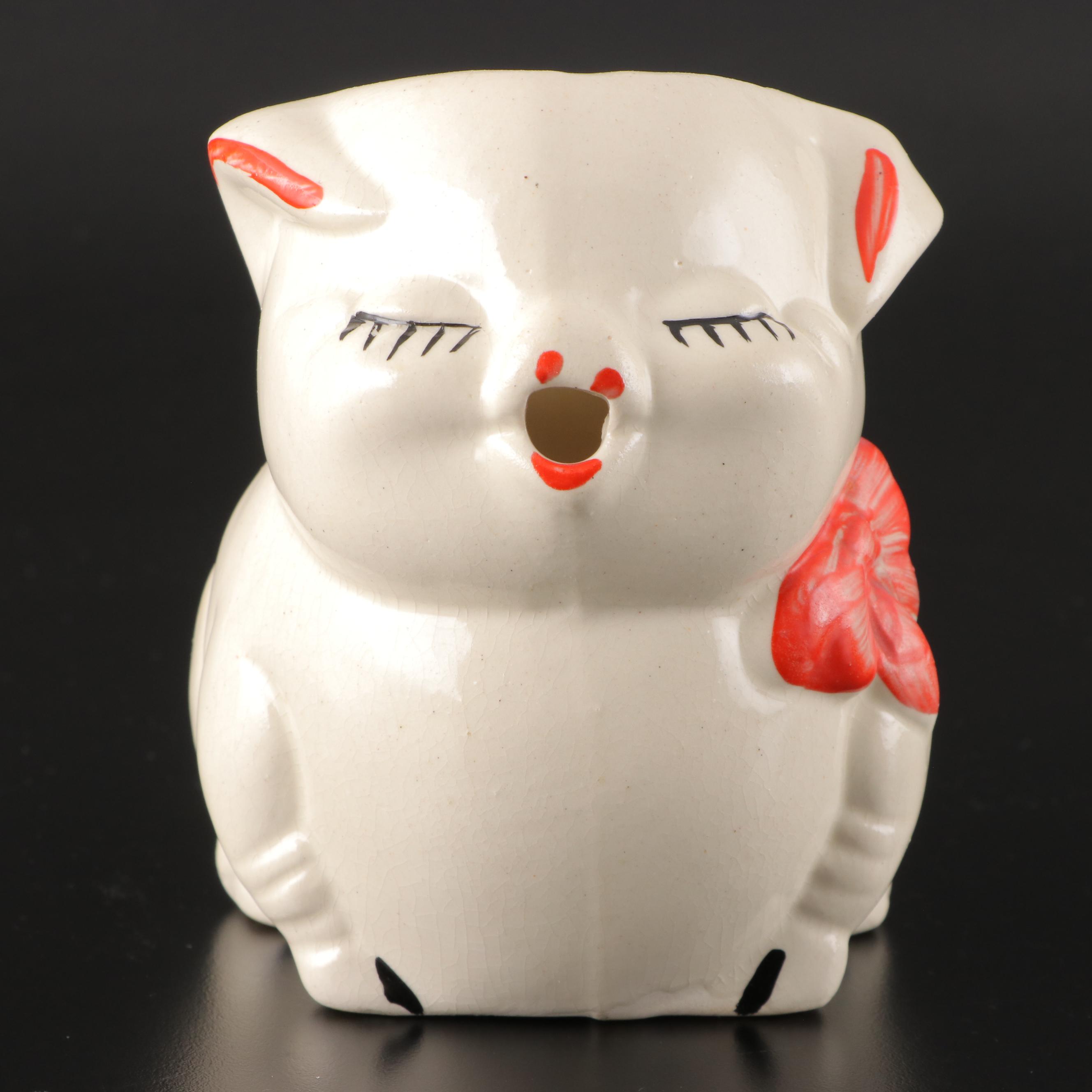 Shawnee Pottery Pig Cream and Sugar Set with Centerpiece Bowl and Planters