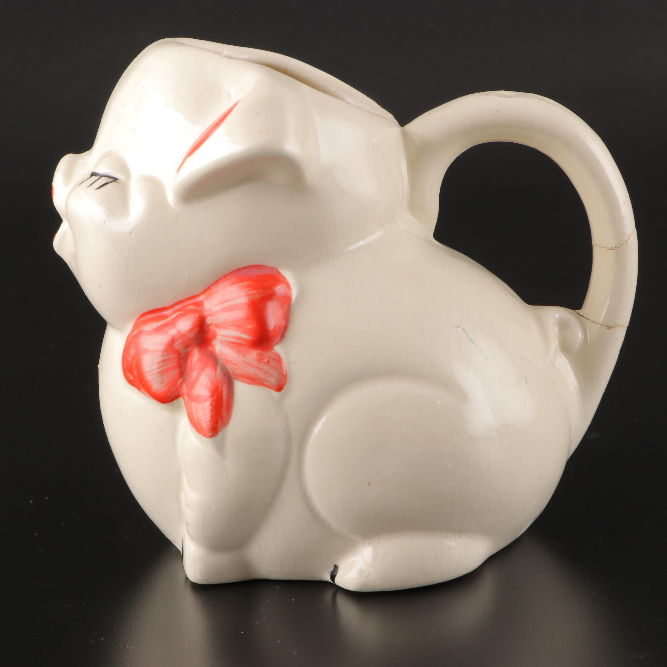 Shawnee Pottery Pig Cream and Sugar Set with Centerpiece Bowl and Planters