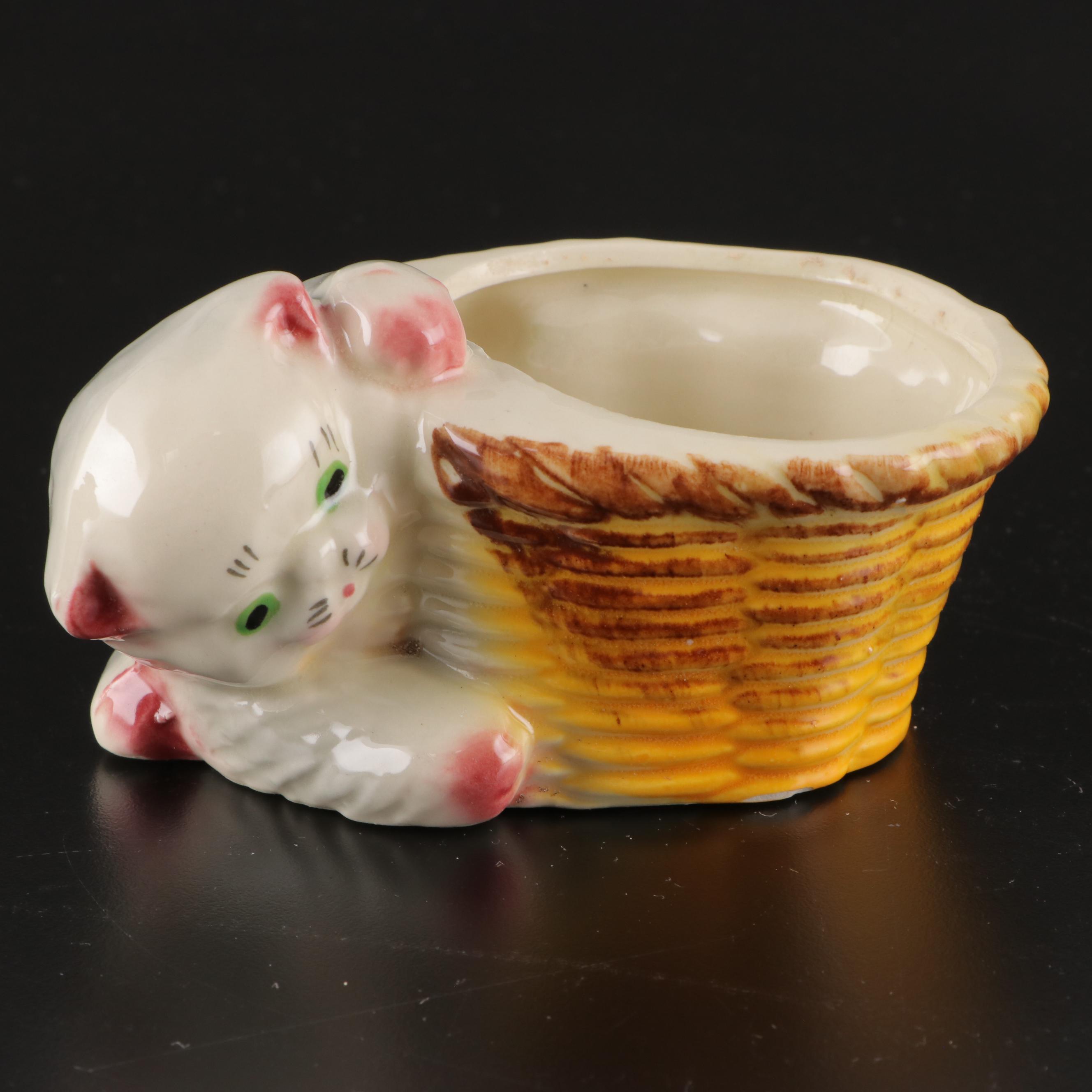 Shawnee Pottery Pig Cream and Sugar Set with Centerpiece Bowl and Planters