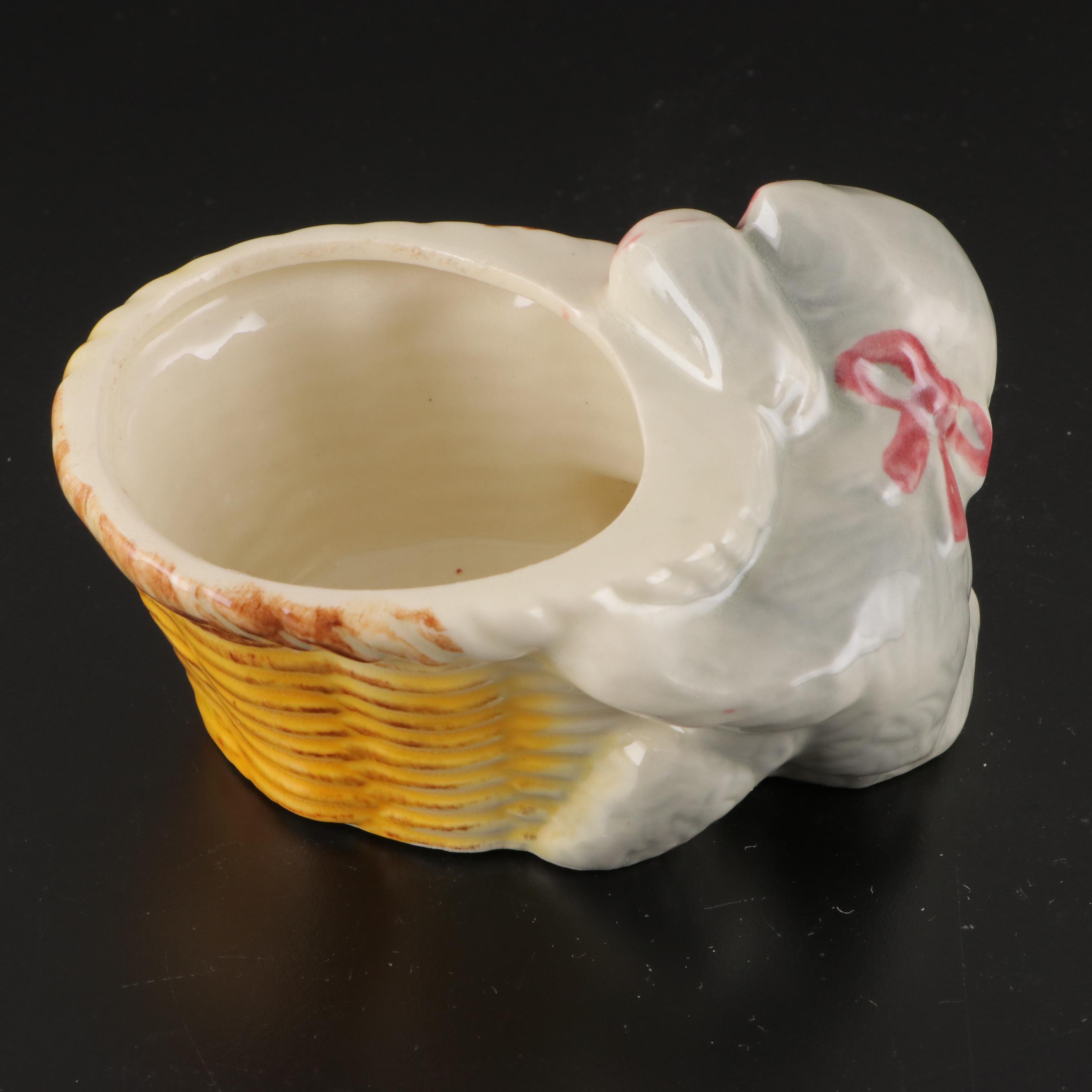 Shawnee Pottery Pig Cream and Sugar Set with Centerpiece Bowl and Planters