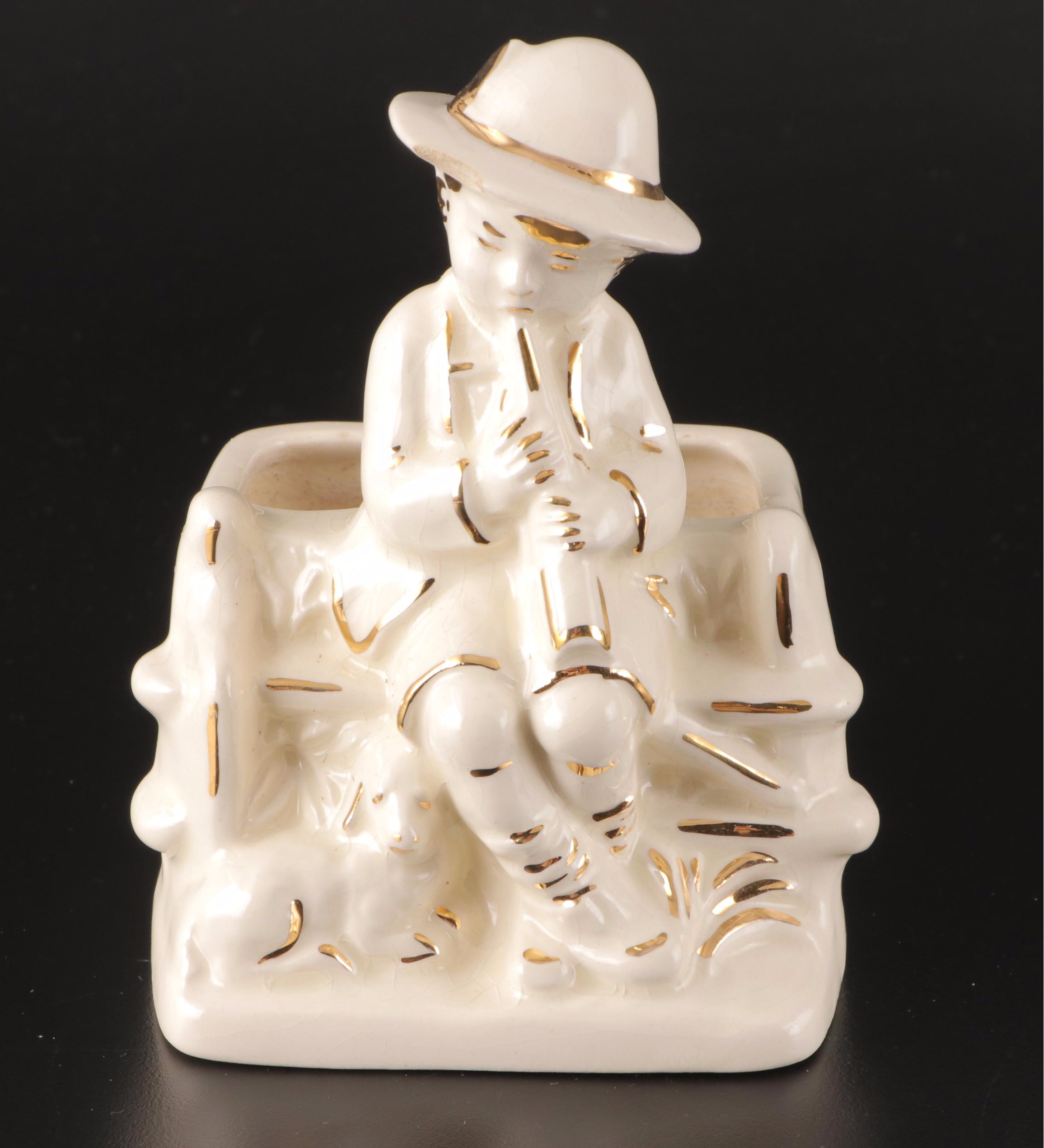 Shawnee Pottery Pig Cream and Sugar Set with Centerpiece Bowl and Planters