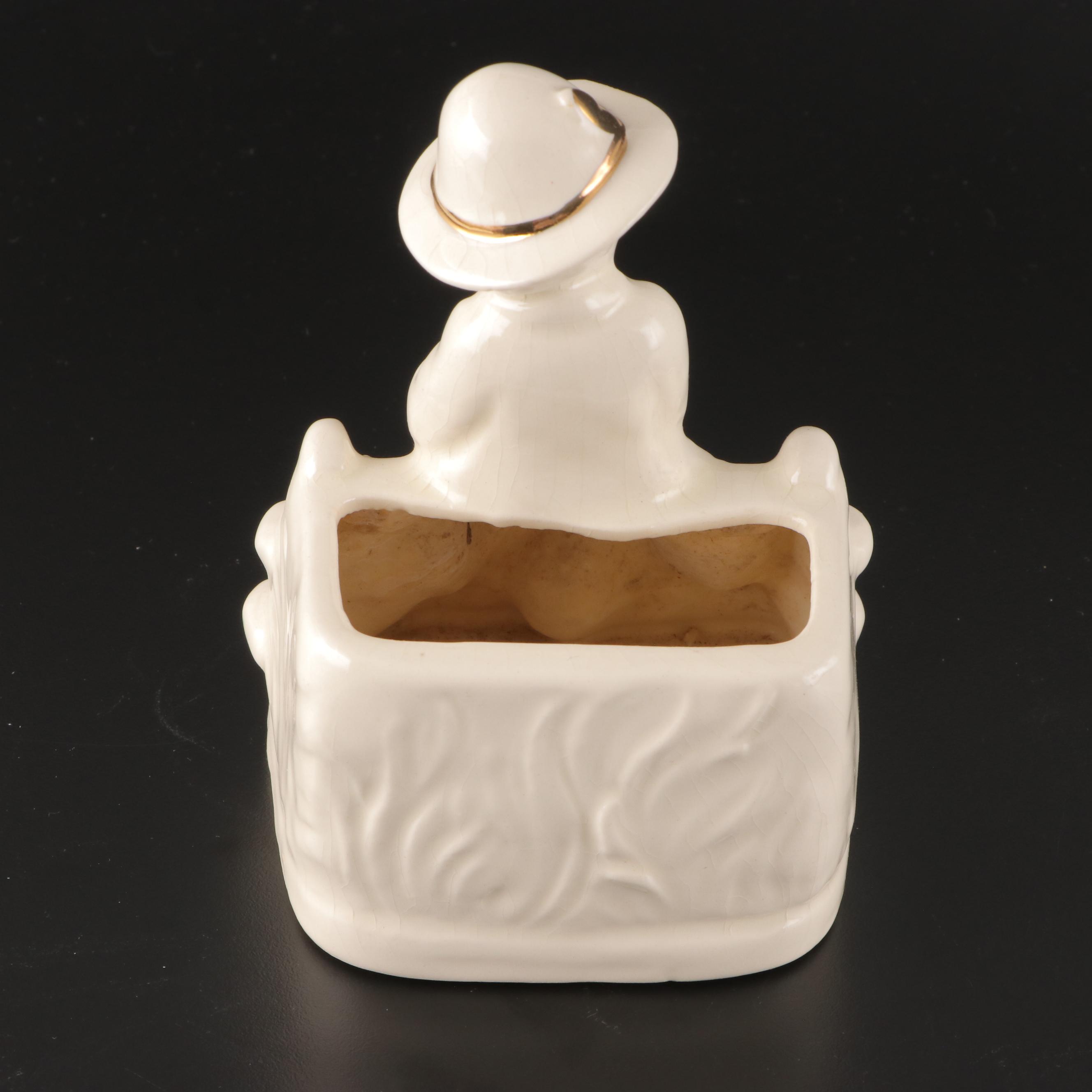 Shawnee Pottery Pig Cream and Sugar Set with Centerpiece Bowl and Planters