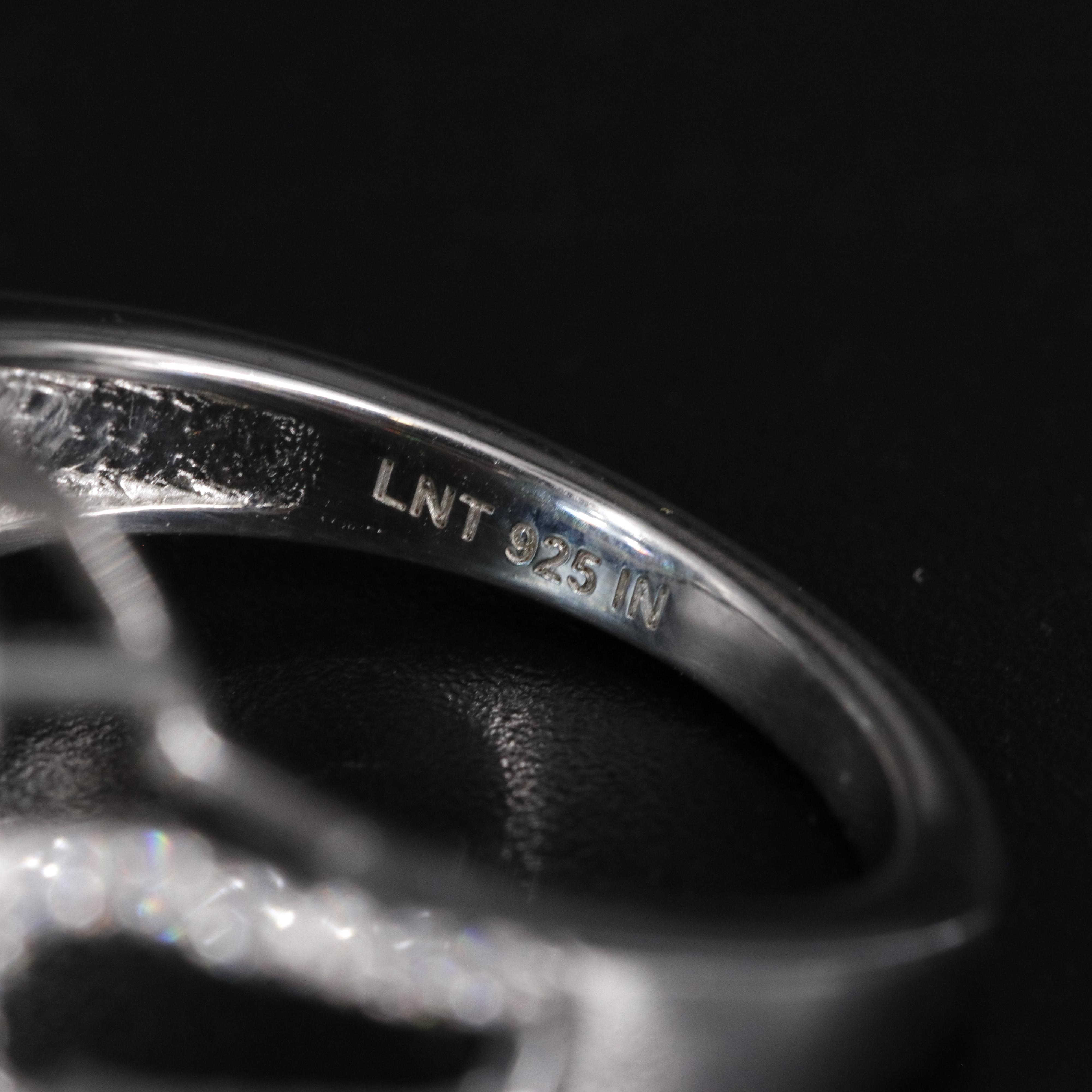 Sterling Silver Aquamarine and Cubic Zirconia Ring