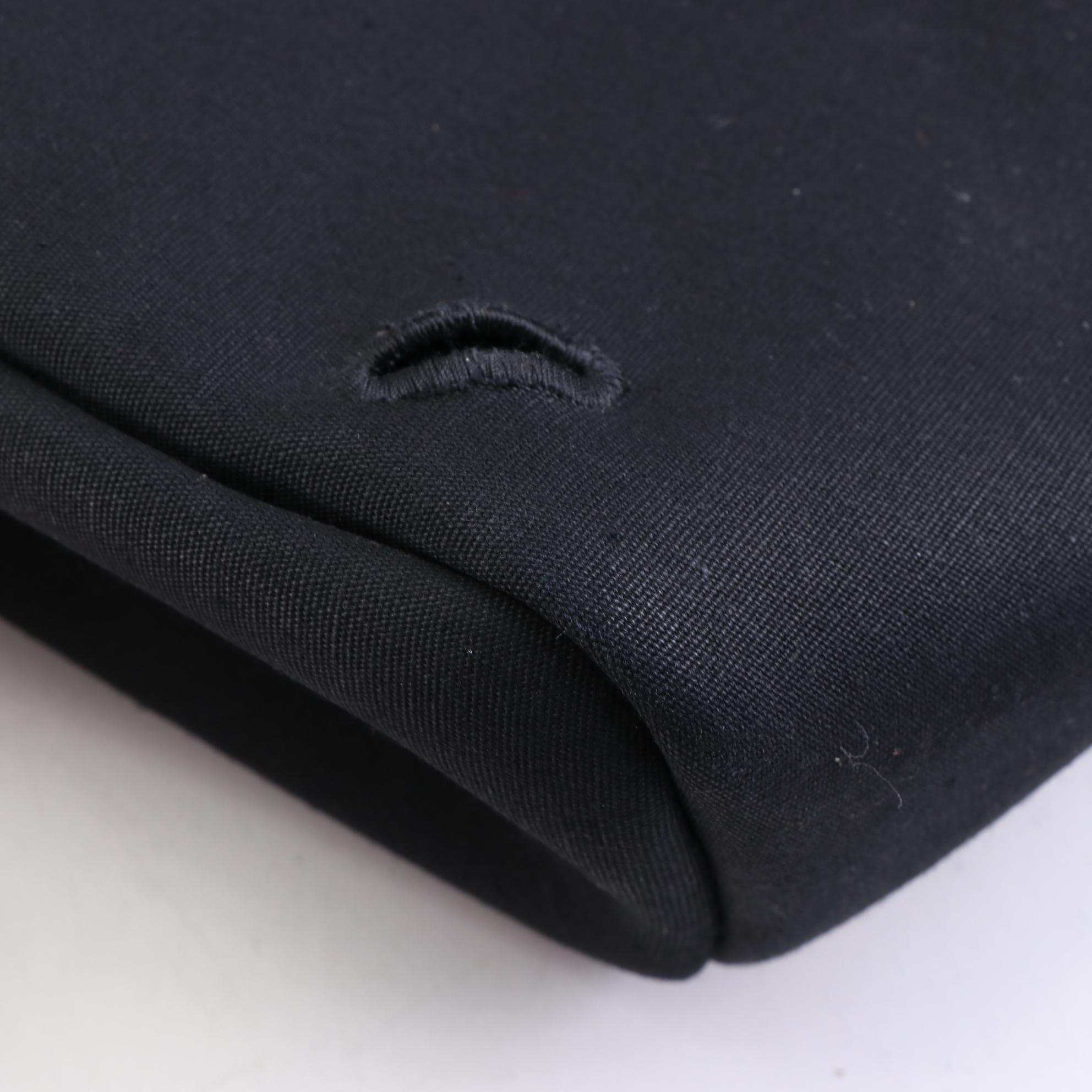 Hermès Herbag A Dos Backpack in Black Toile and Leather with Box