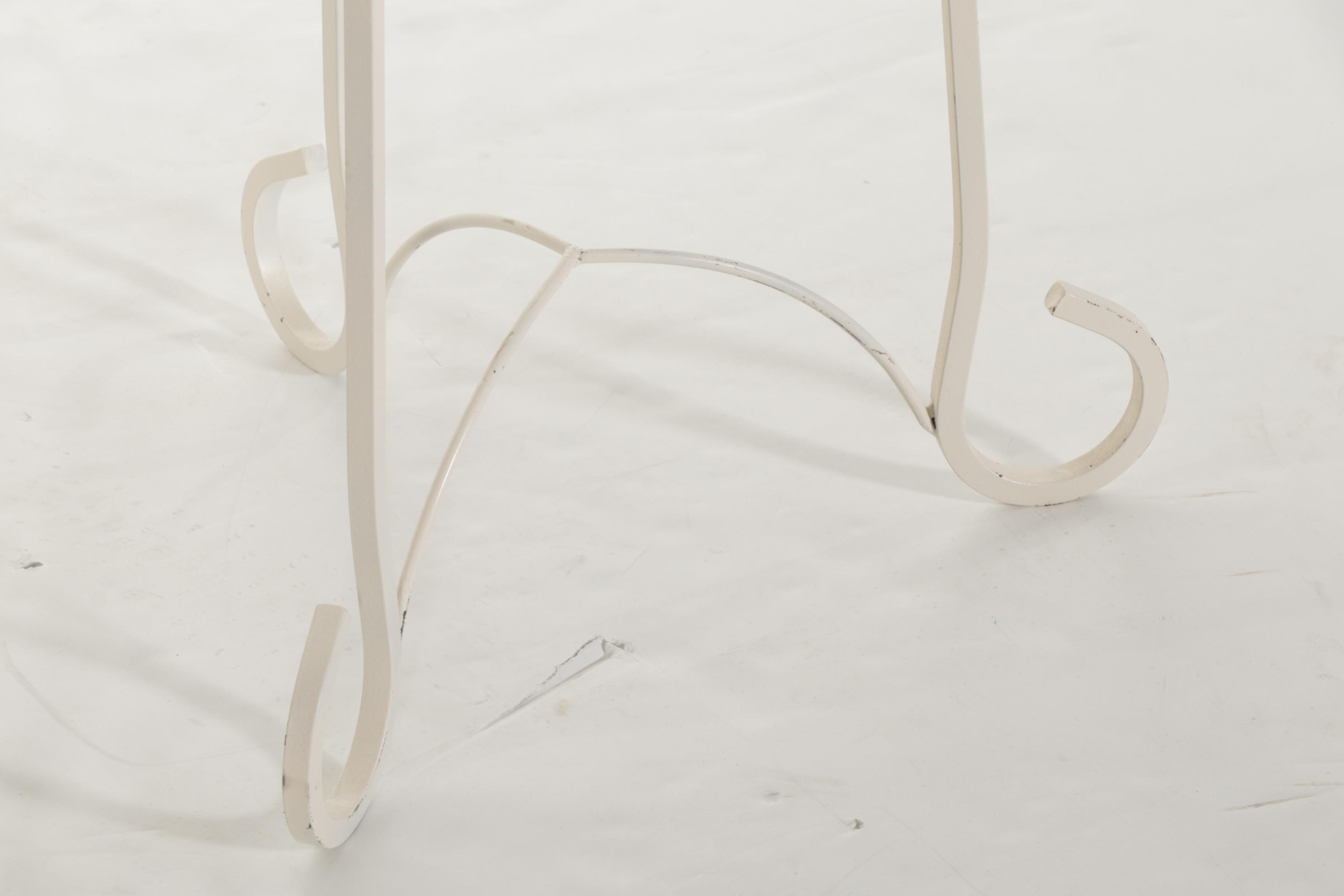 Three Graduated Wrought Iron Stands with Cast Plaster Candle Holders