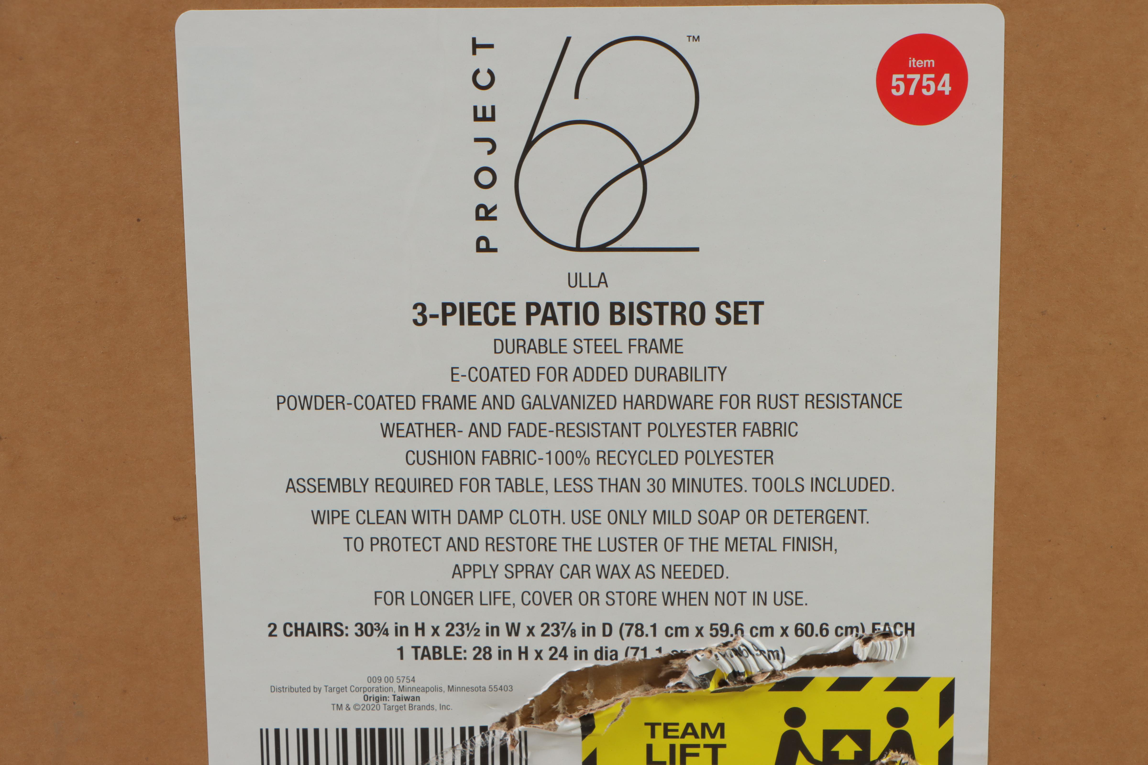 Project 62 Ulla Three-piece Patio Bistro Dining Set