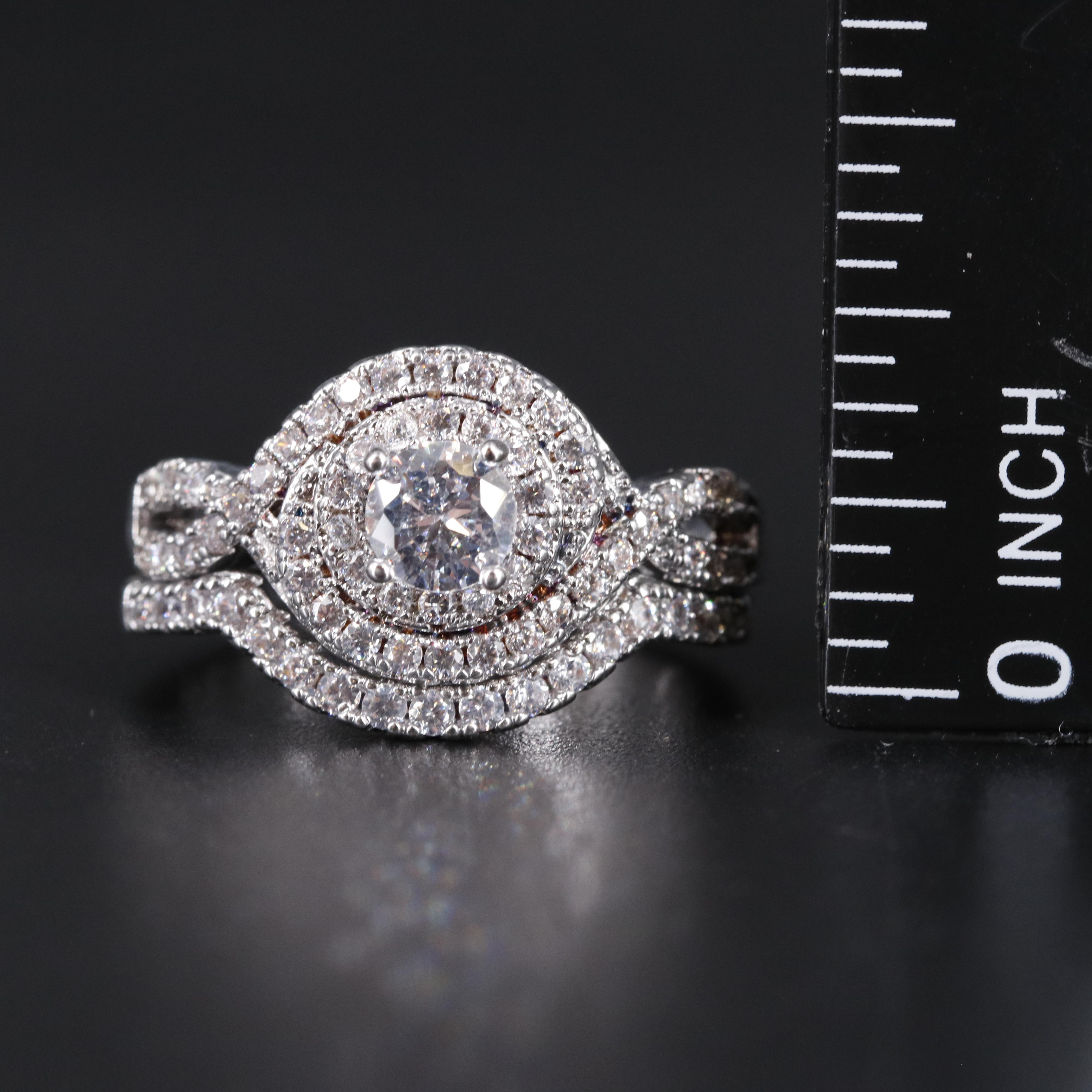Cubic Zirconia Ring and Enhancer Band