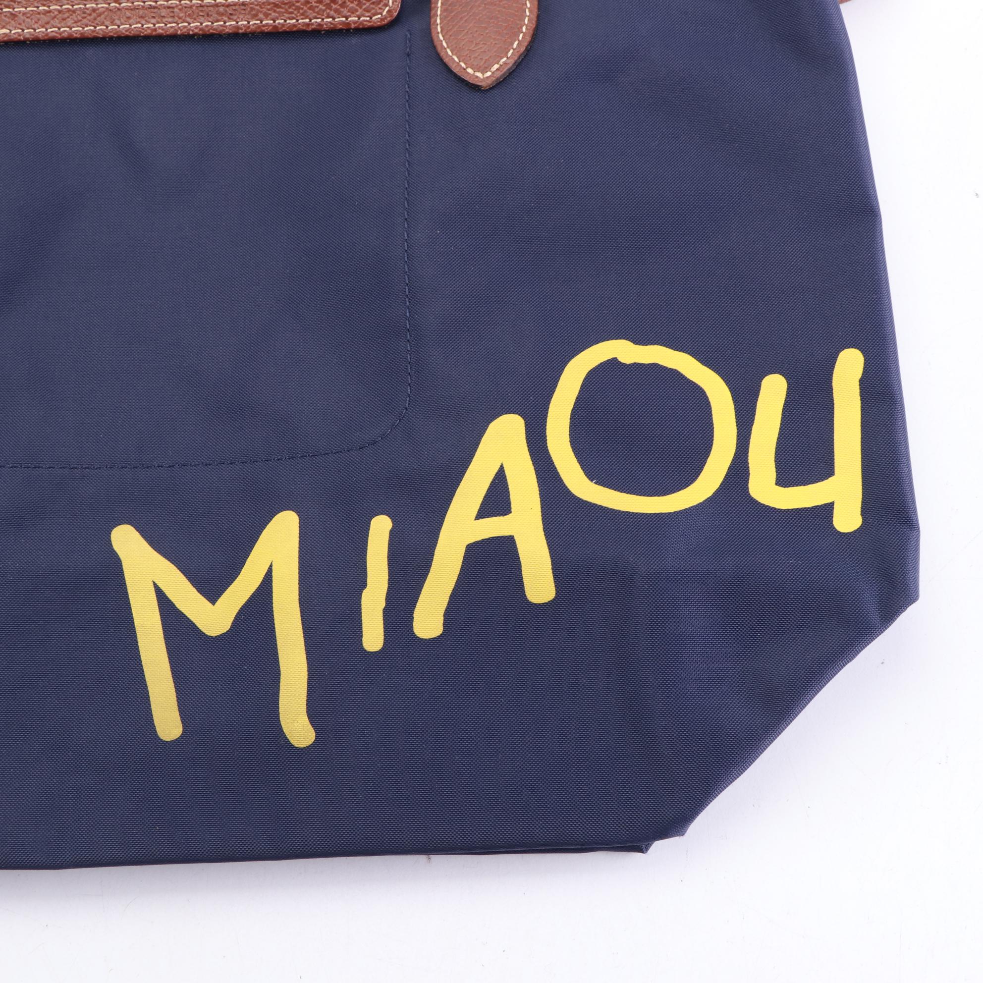 Longchamp Le Pliage Miaou Cat Tote in Nylon and Leather