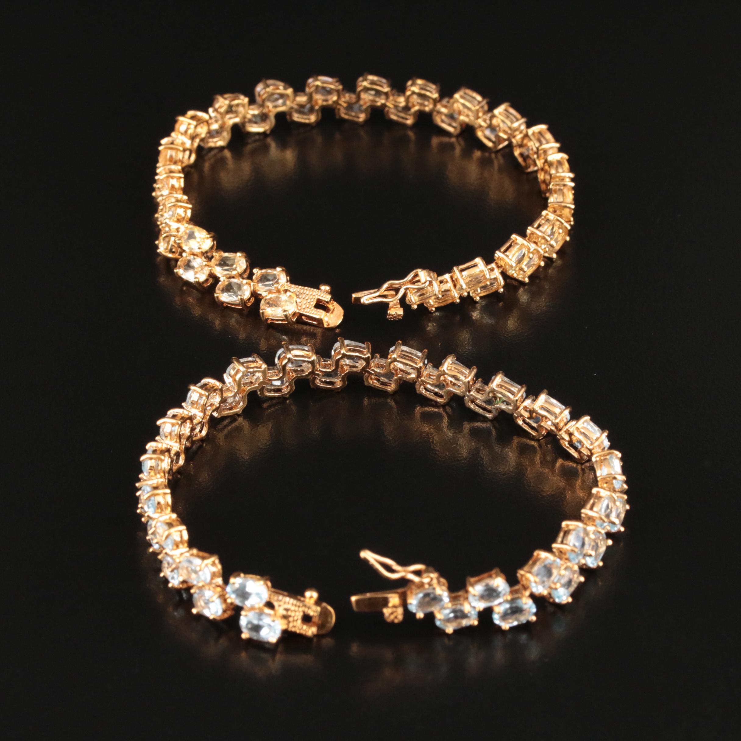 Sterling Topaz and Citrine Bracelets