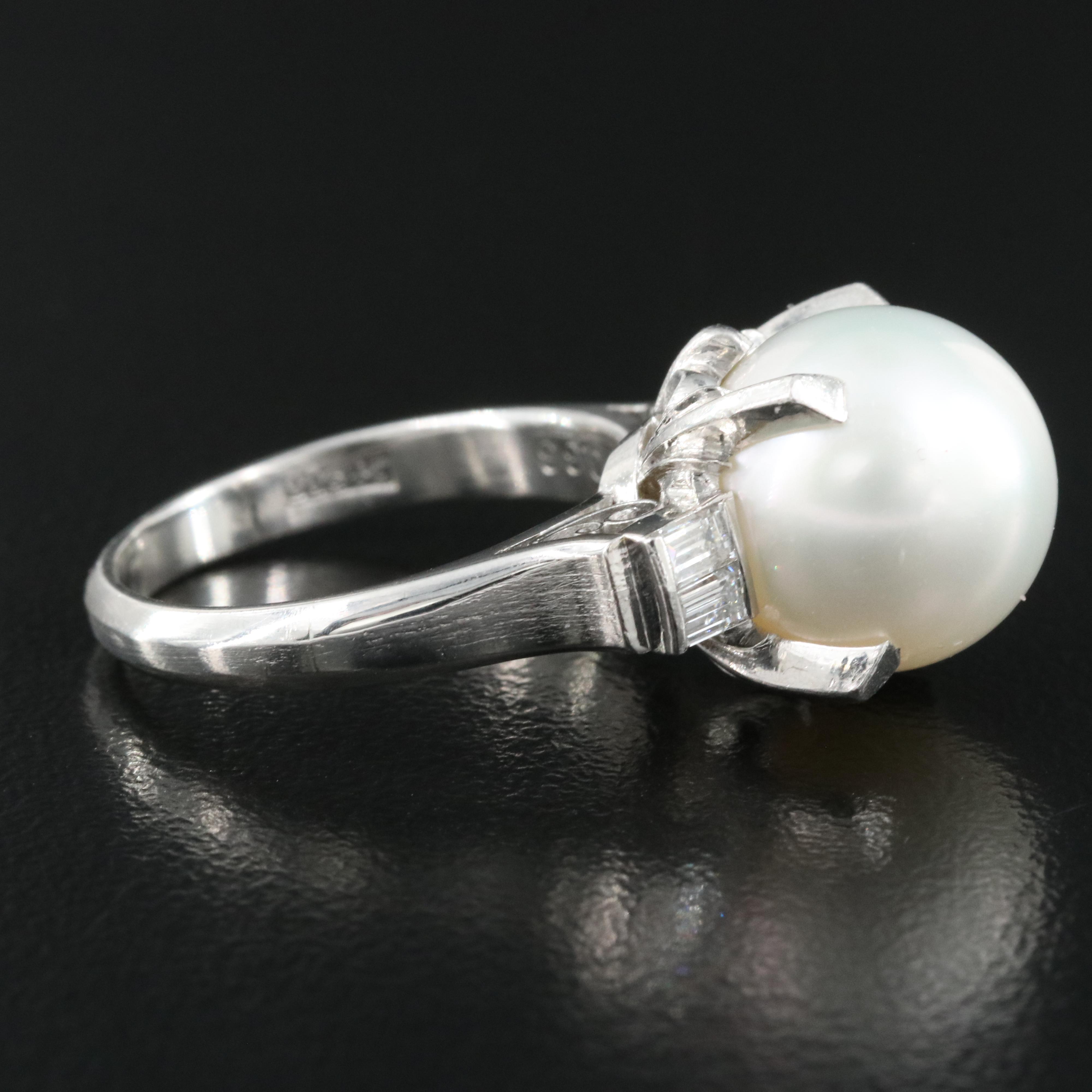 18K 11.50 mm Pearl and Diamond Ring