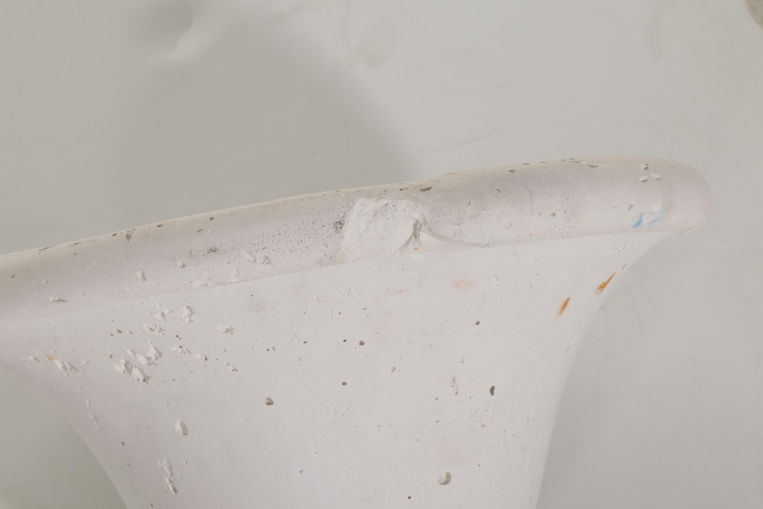 Three Graduated Wrought Iron Stands with Cast Plaster Candle Holders