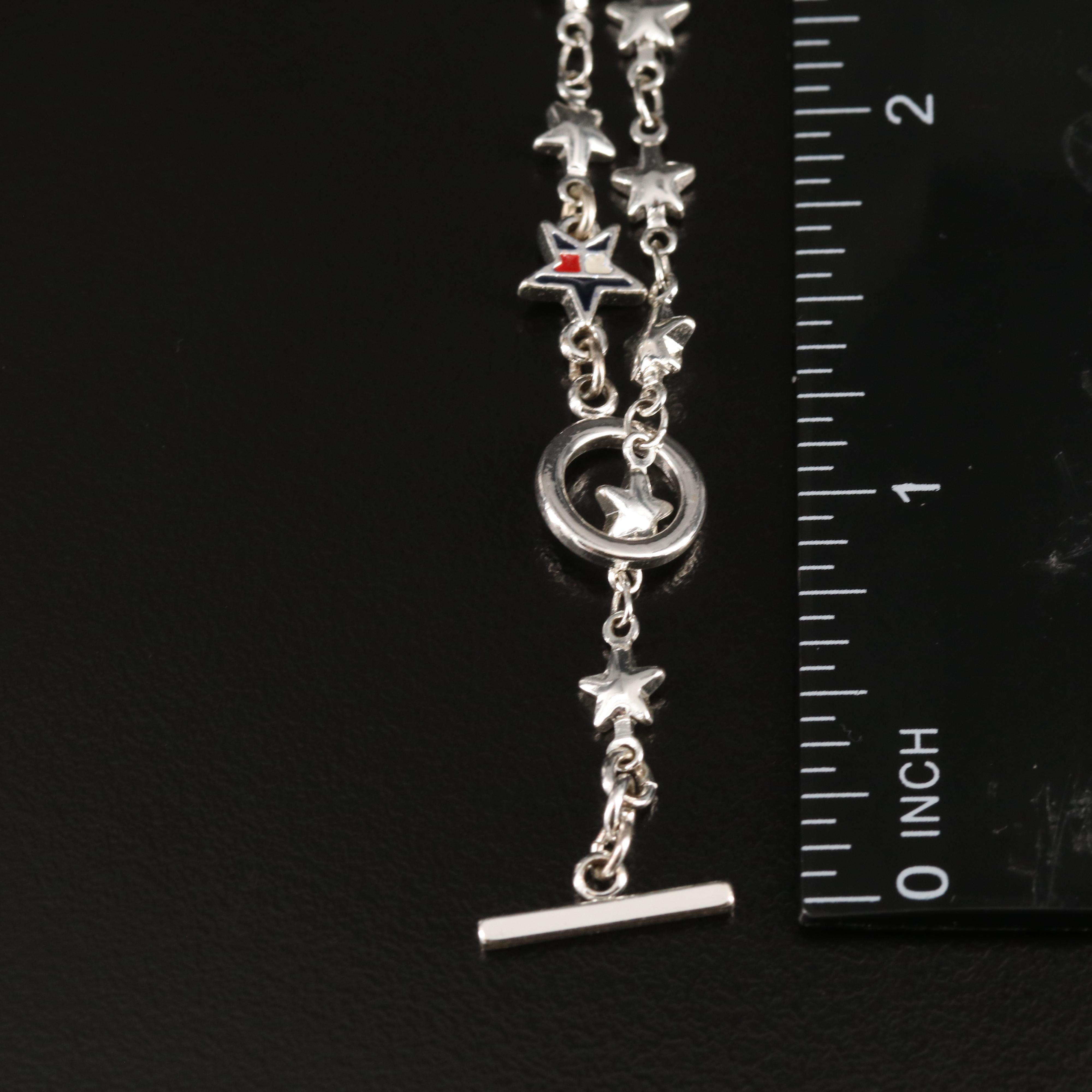 Sterling Circle Necklace and Hoop Earrings with Star Necklace and Earring Set