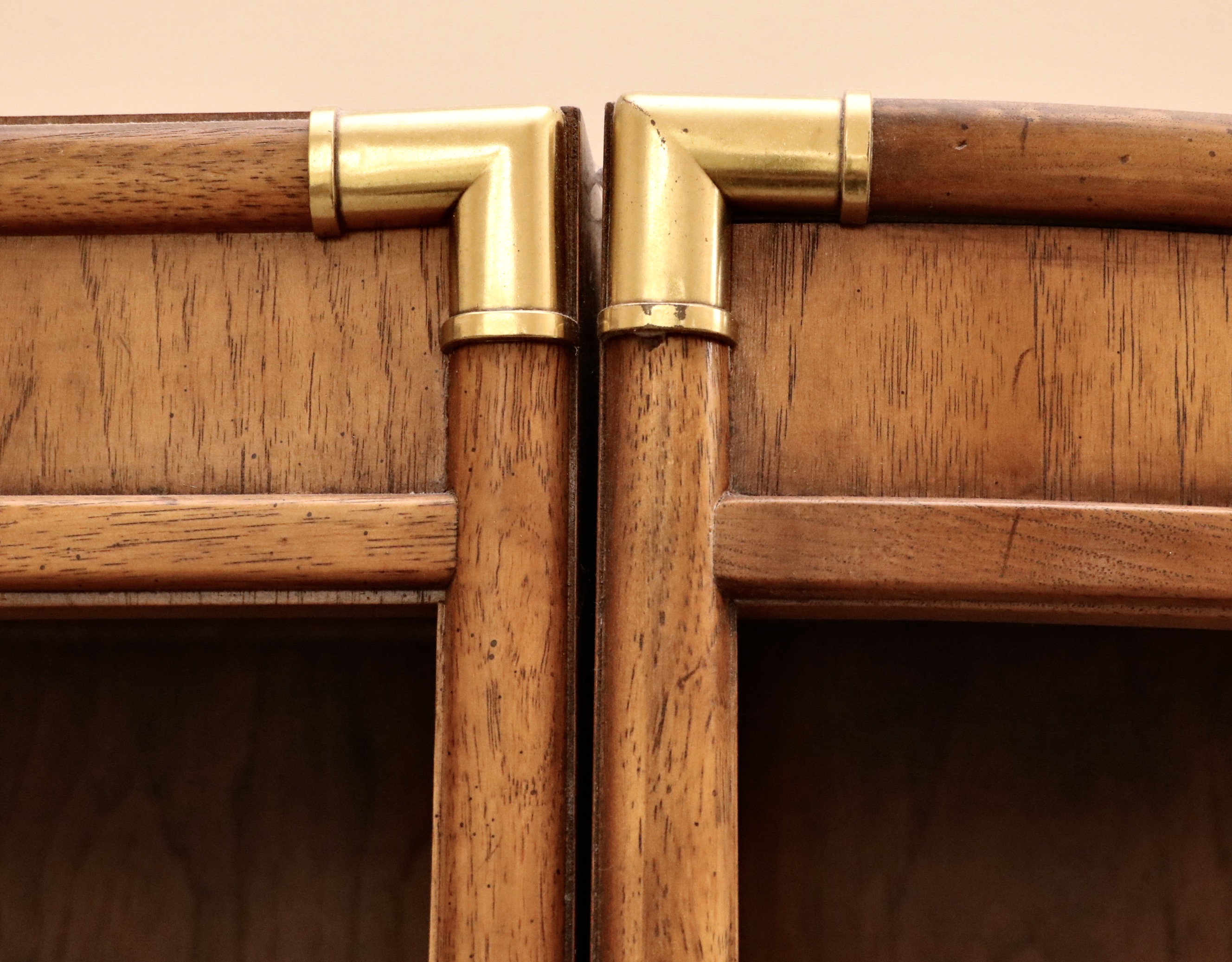 Drexel Heritage "Accolade Collection" Campaign Style Pecan Four-Piece Bookcase