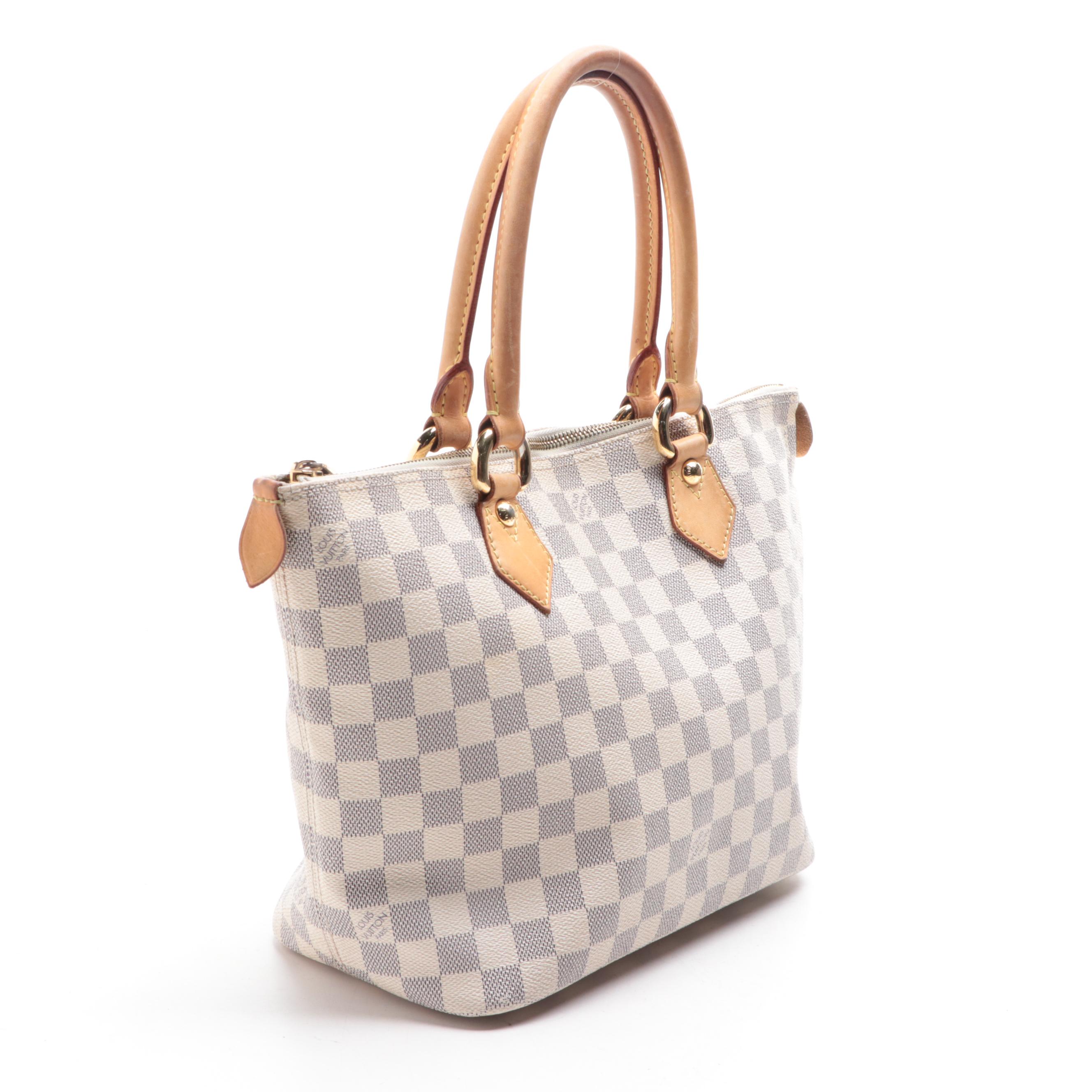 Louis Vuitton Saleya Tote in Damier Azur Canvas and Vachetta Leather