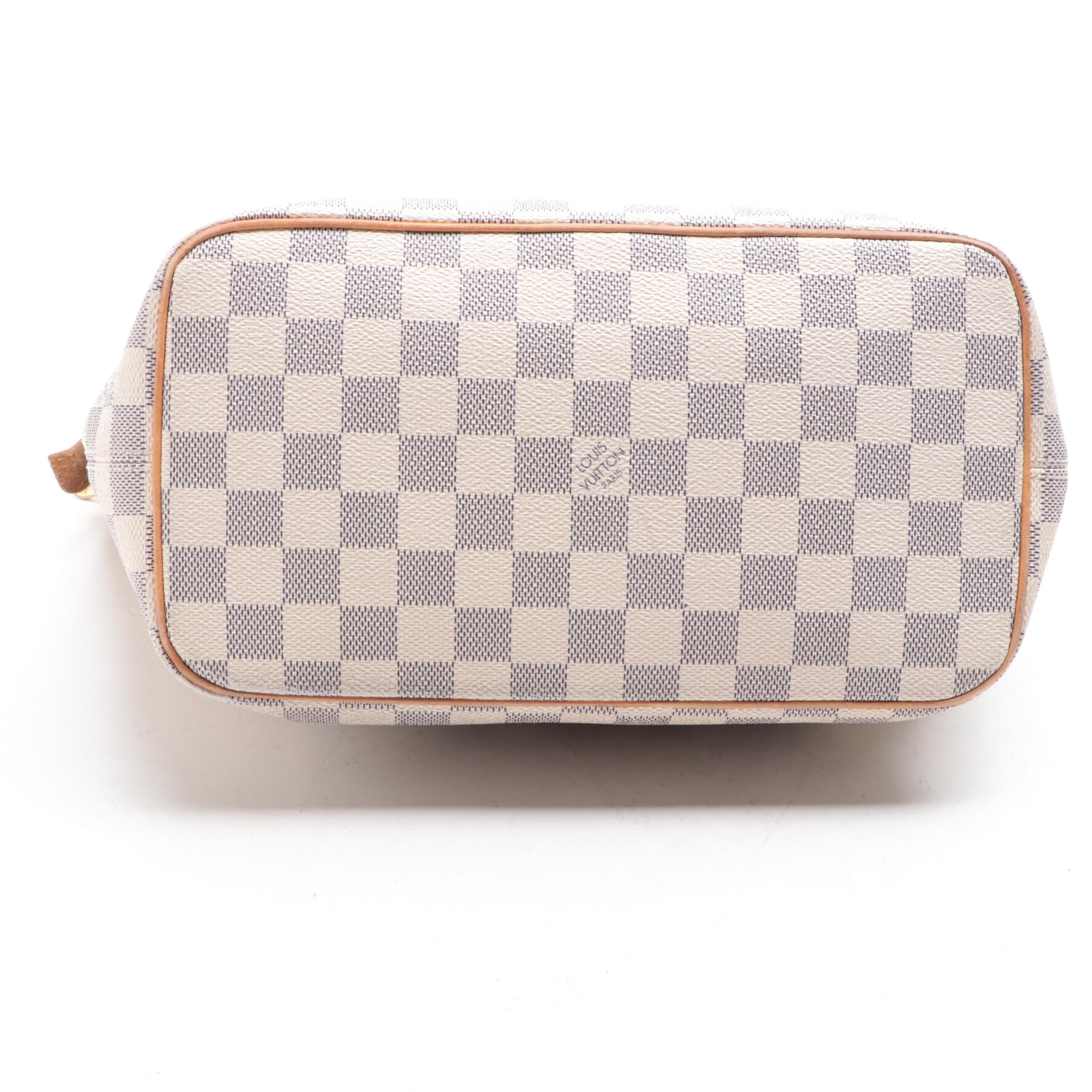 Louis Vuitton Saleya Tote in Damier Azur Canvas and Vachetta Leather