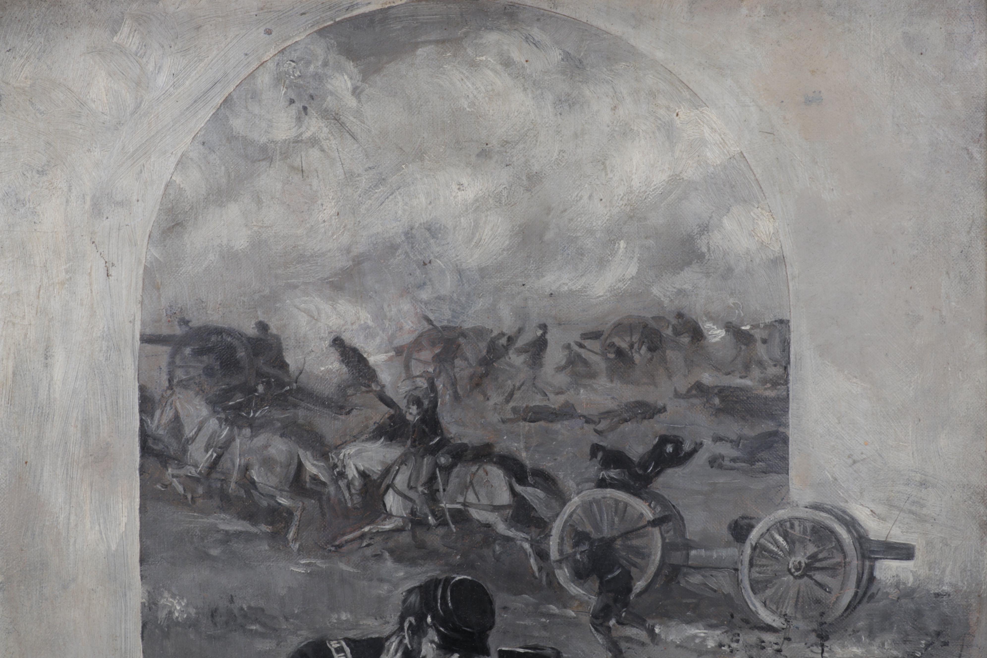 Portrait Oil Painting of Union Army Officer and Bugler, Circa 1909