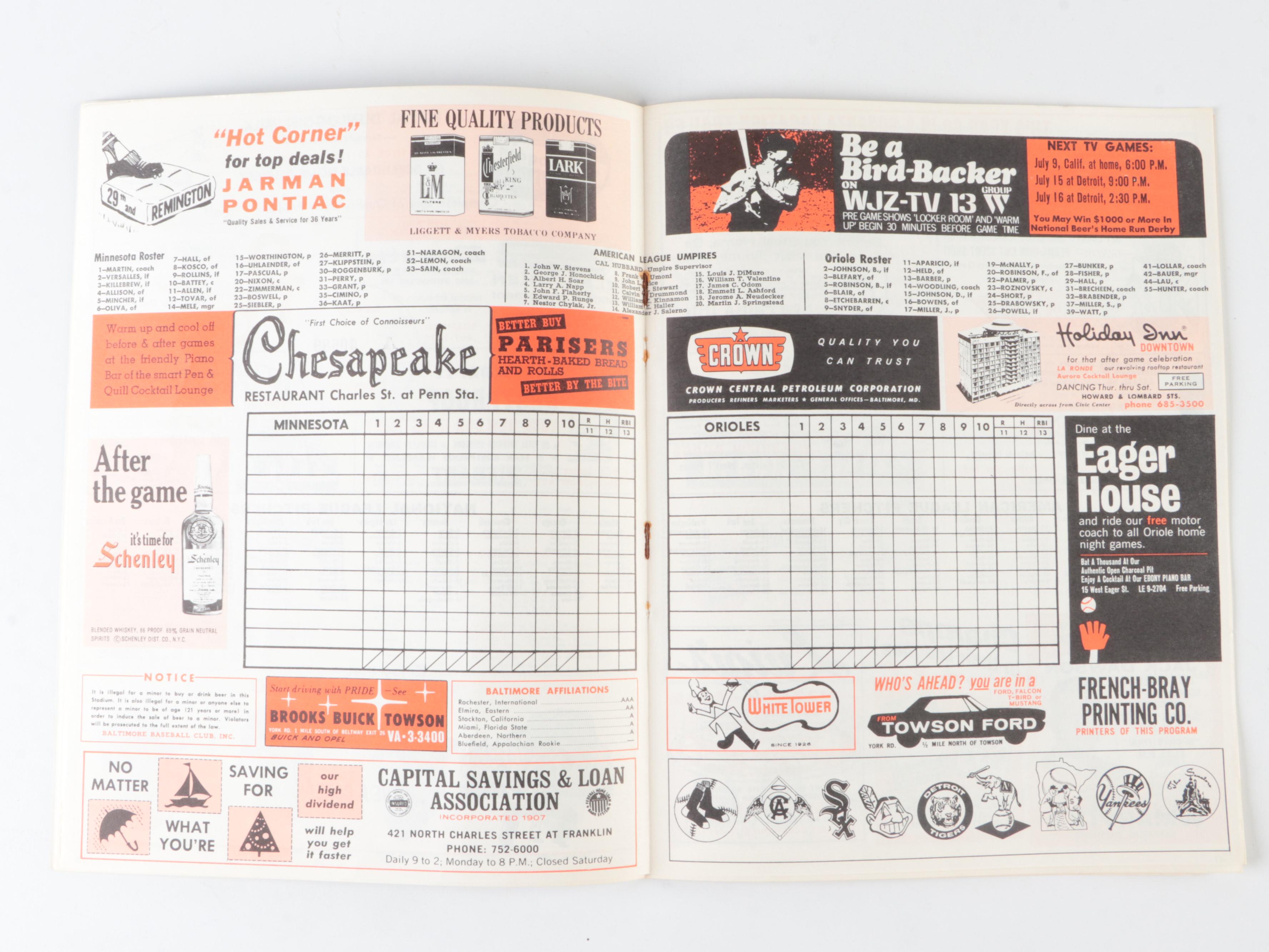 Eddie Murray Signed Giclée with Orioles Scorebooks and More, Mid-Late 20th C.