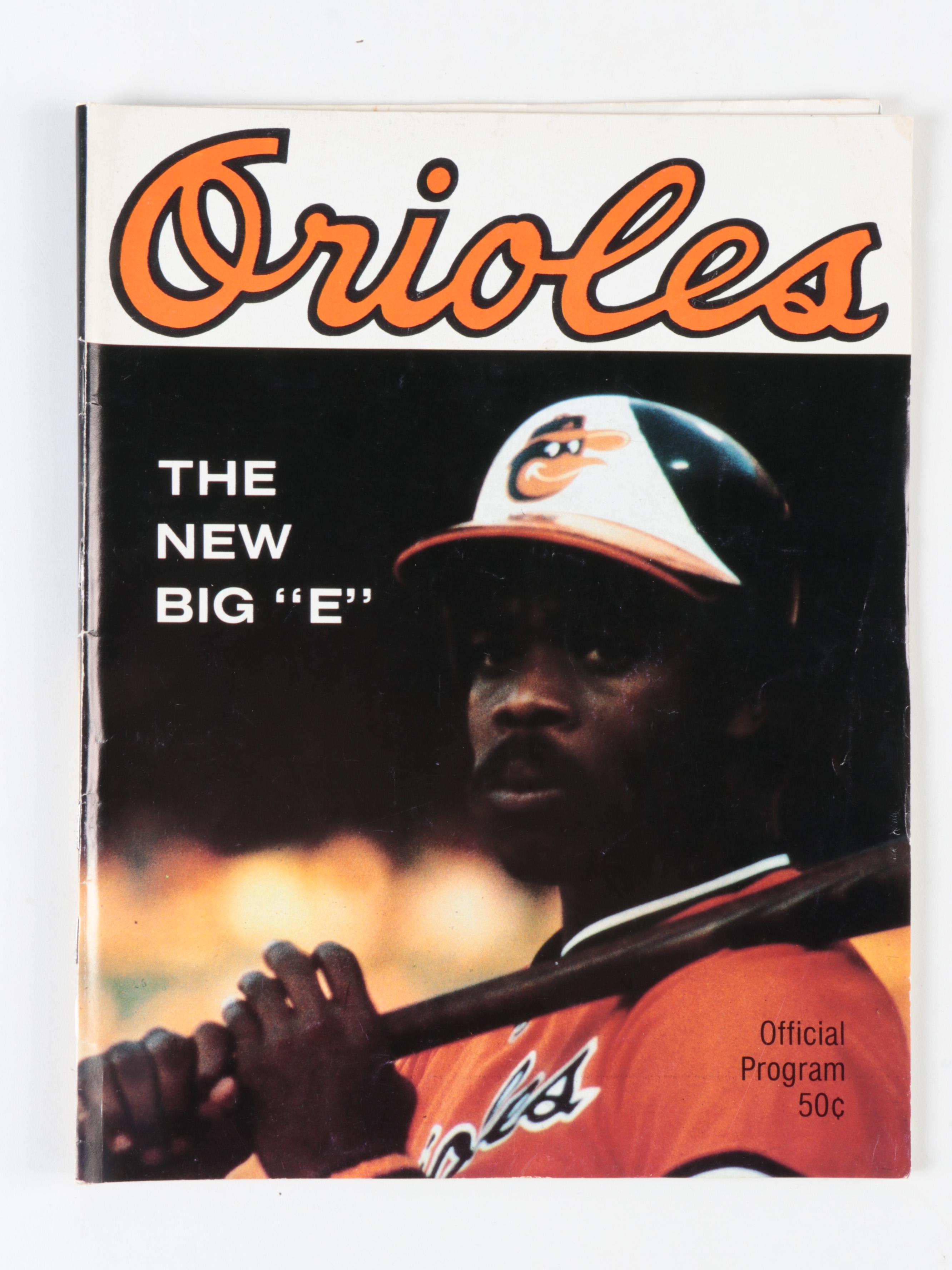Eddie Murray Signed Giclée with Orioles Scorebooks and More, Mid-Late 20th C.