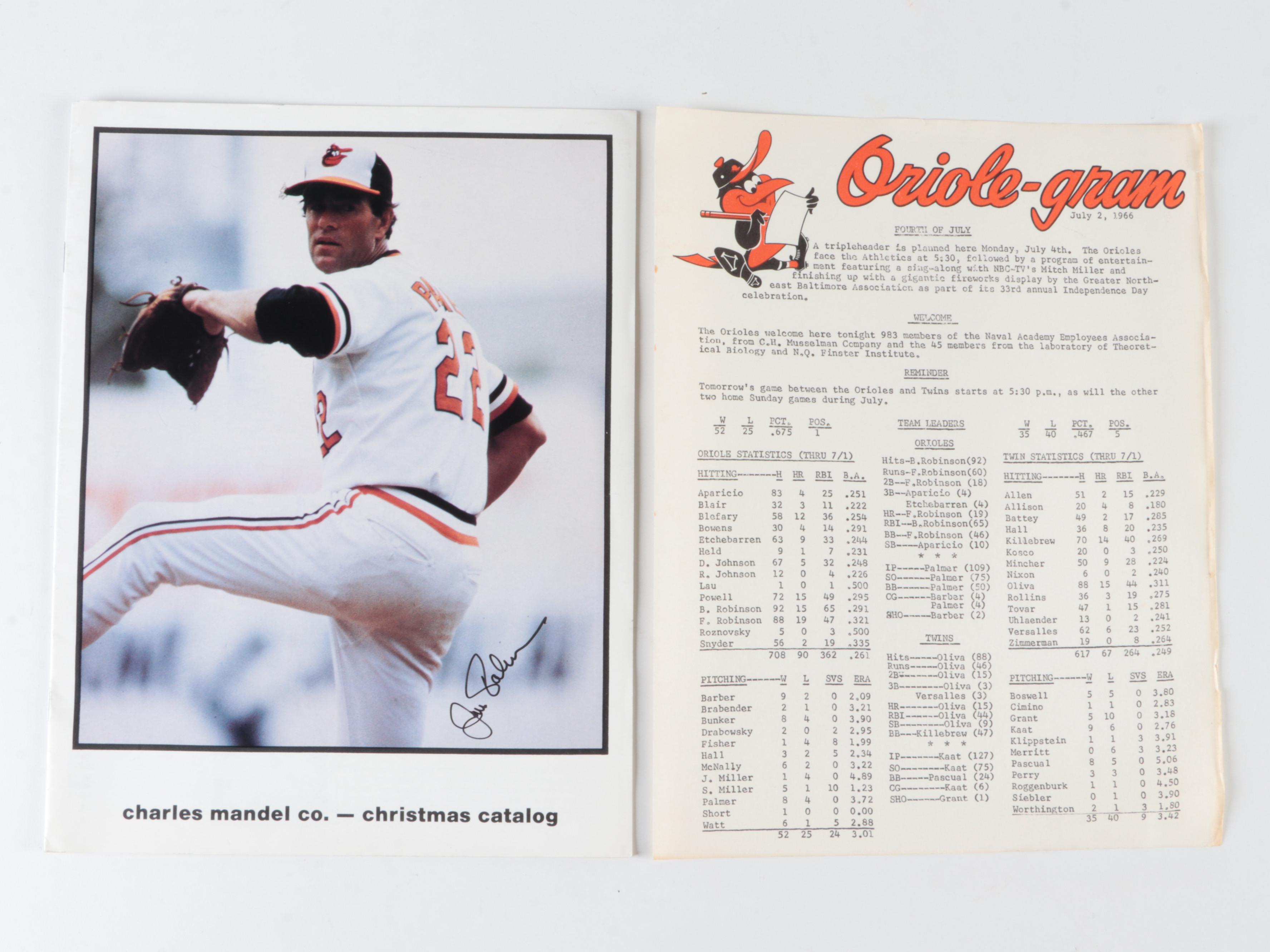 Eddie Murray Signed Giclée with Orioles Scorebooks and More, Mid-Late 20th C.