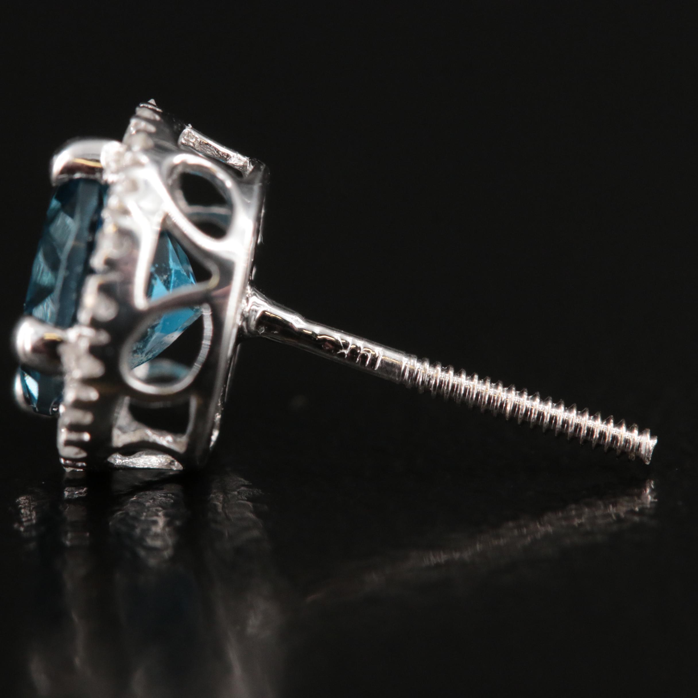 10K London Blue Topaz and Diamond Ring and Earrings