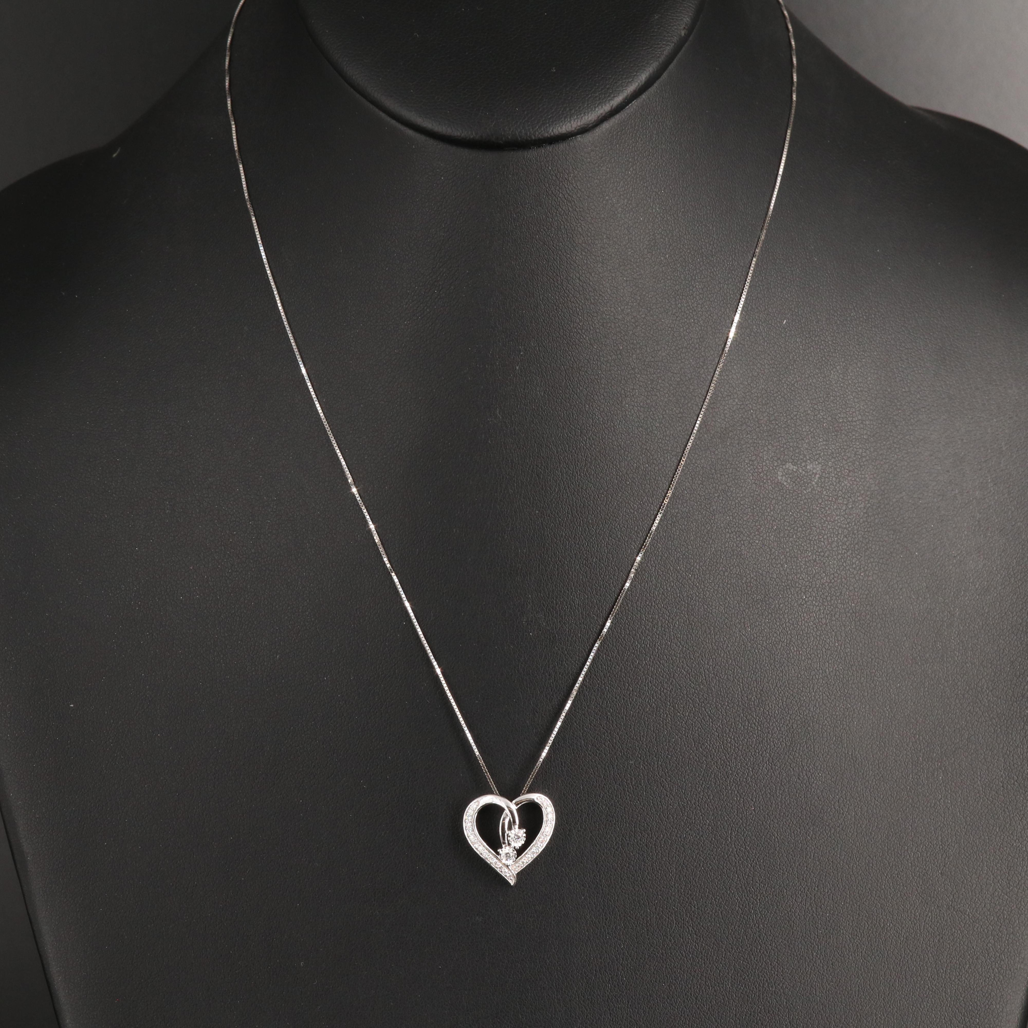 14K 0.24 CTW Diamond Heart Pendant Necklace
