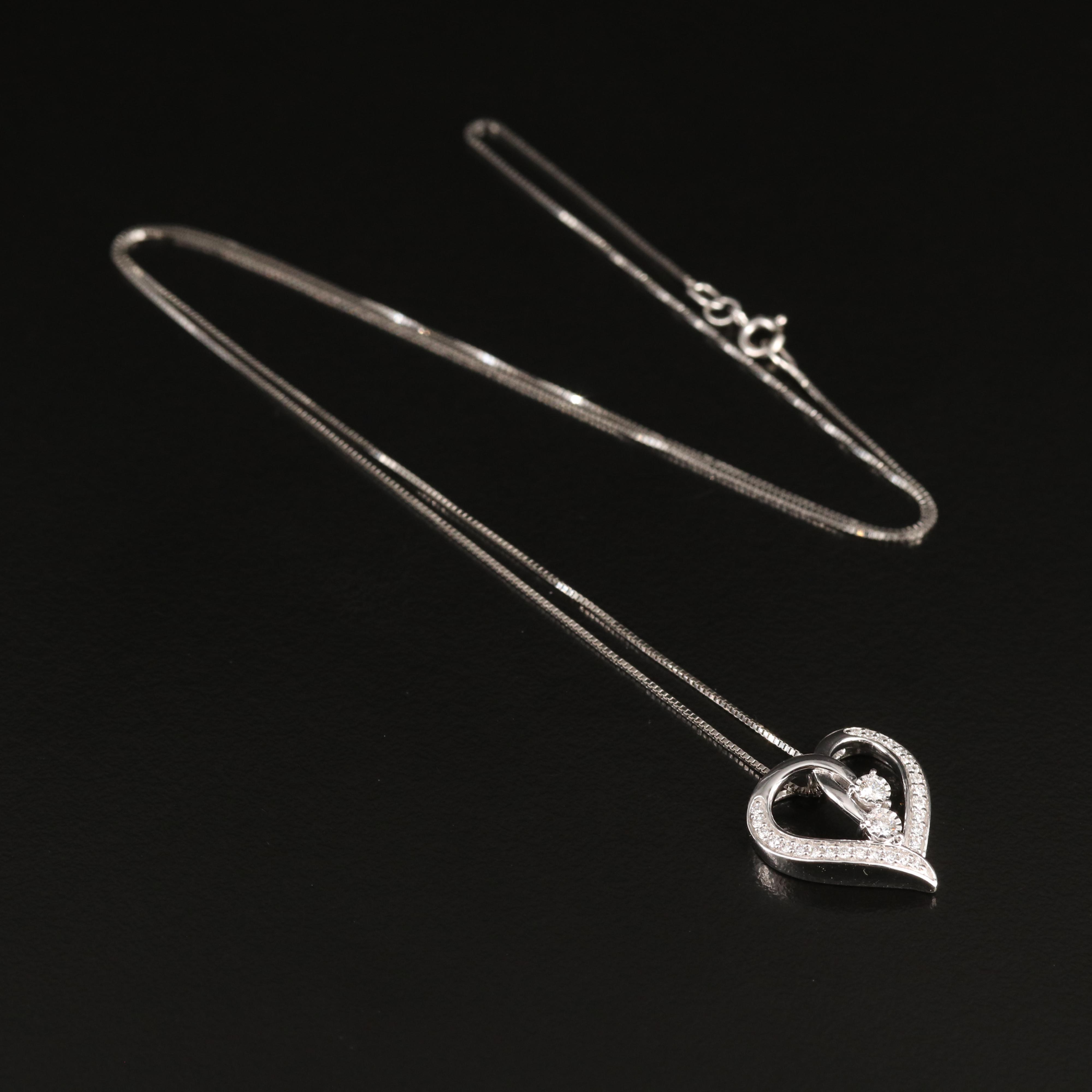 14K 0.24 CTW Diamond Heart Pendant Necklace