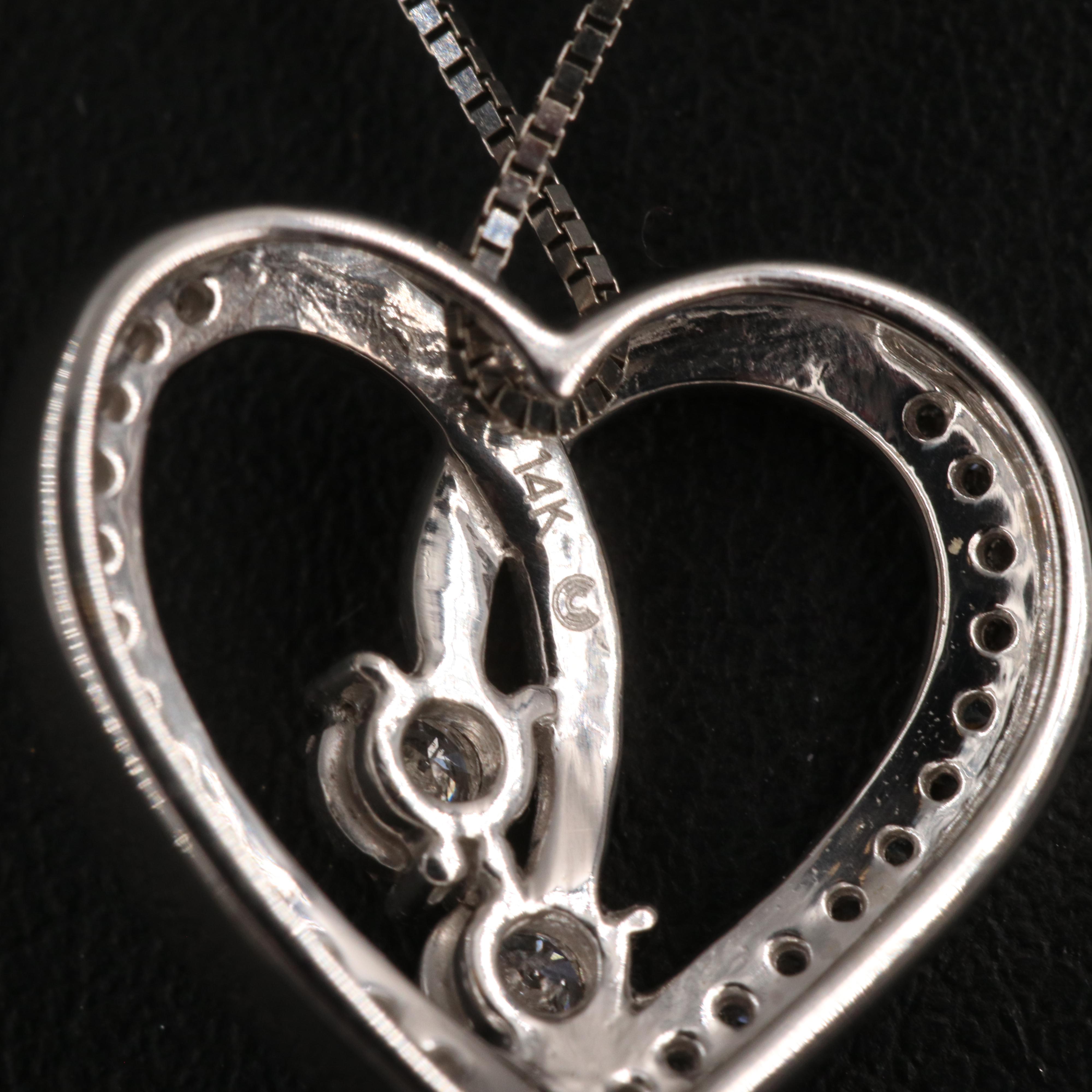14K 0.24 CTW Diamond Heart Pendant Necklace