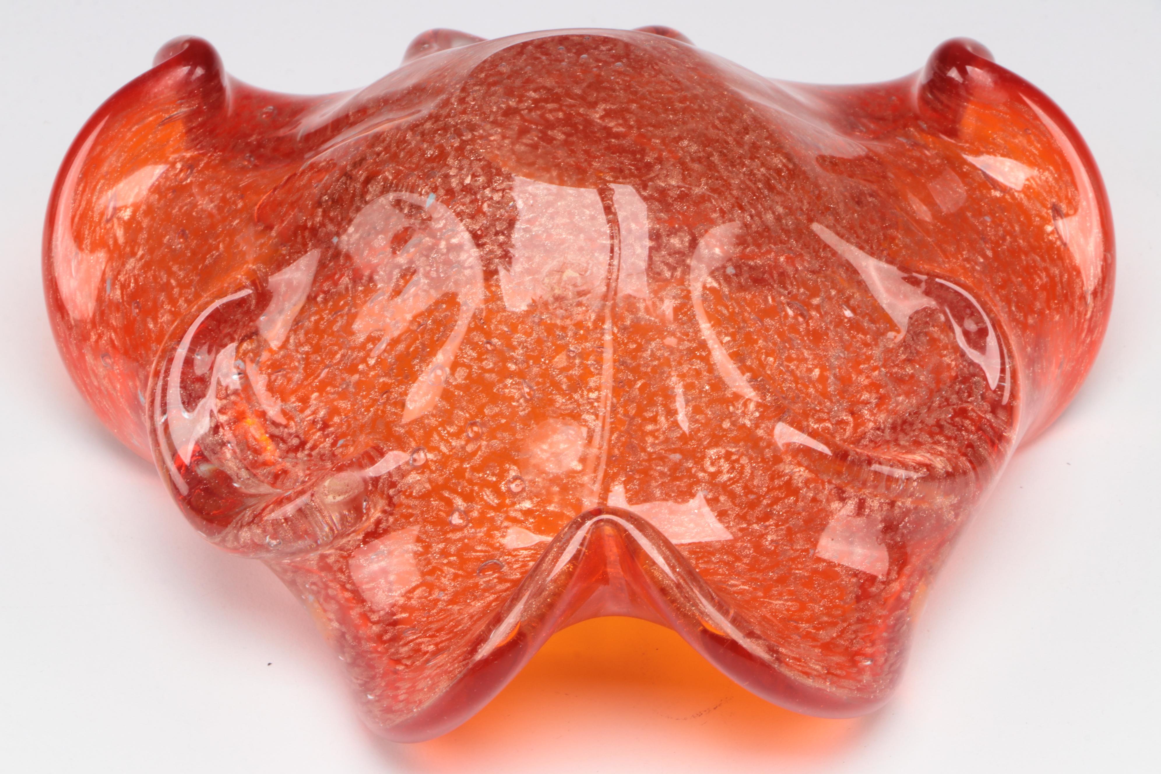 Art Glass Handkerchief Bowl and Swan Bowls with More Art Glass