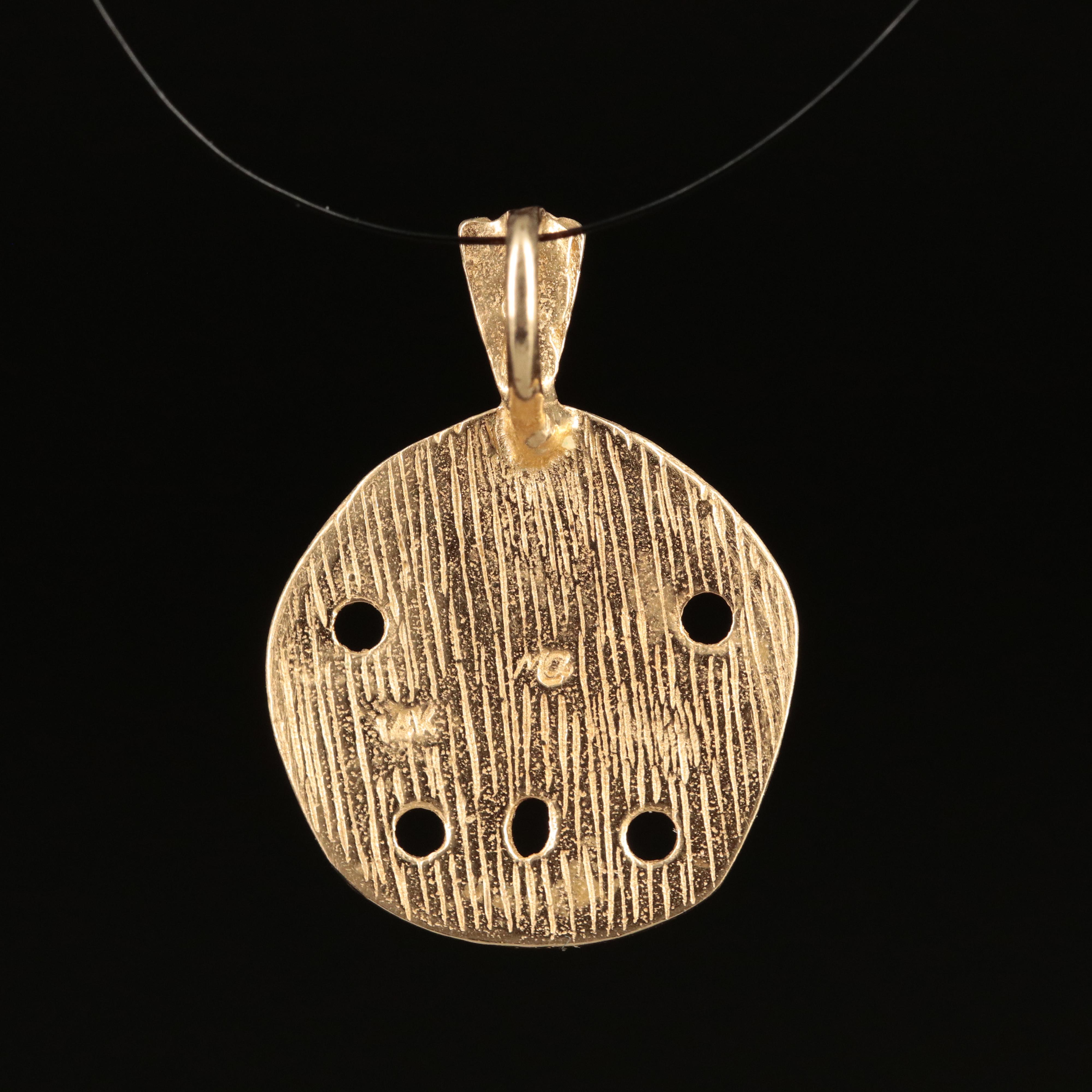 14K Sand Dollar Pendant