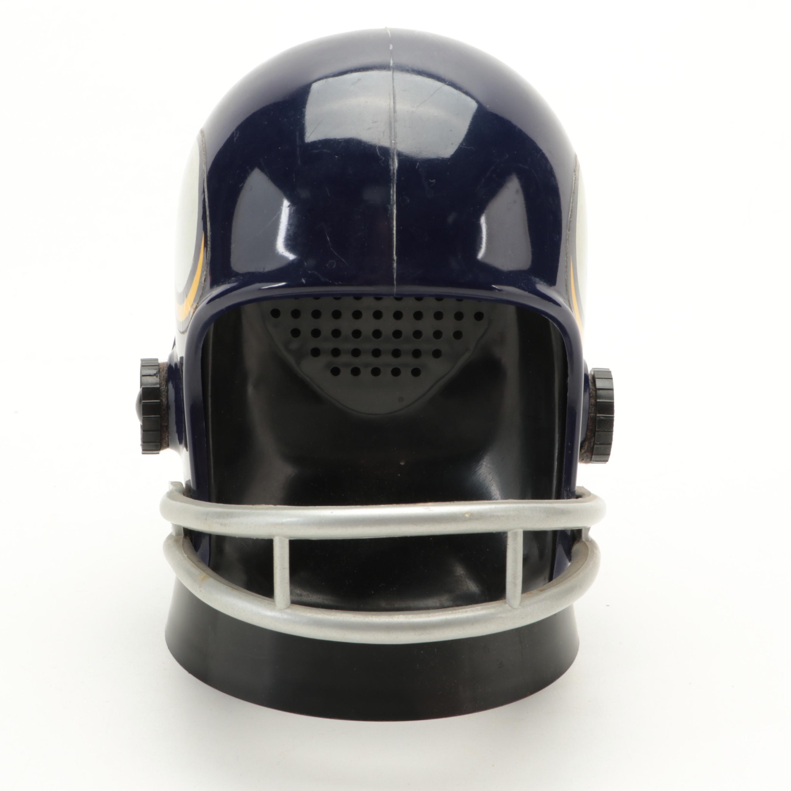 Minnesota Vikings Pennant with Pro Sports Marketing Helmet Radio, Late 20th C.