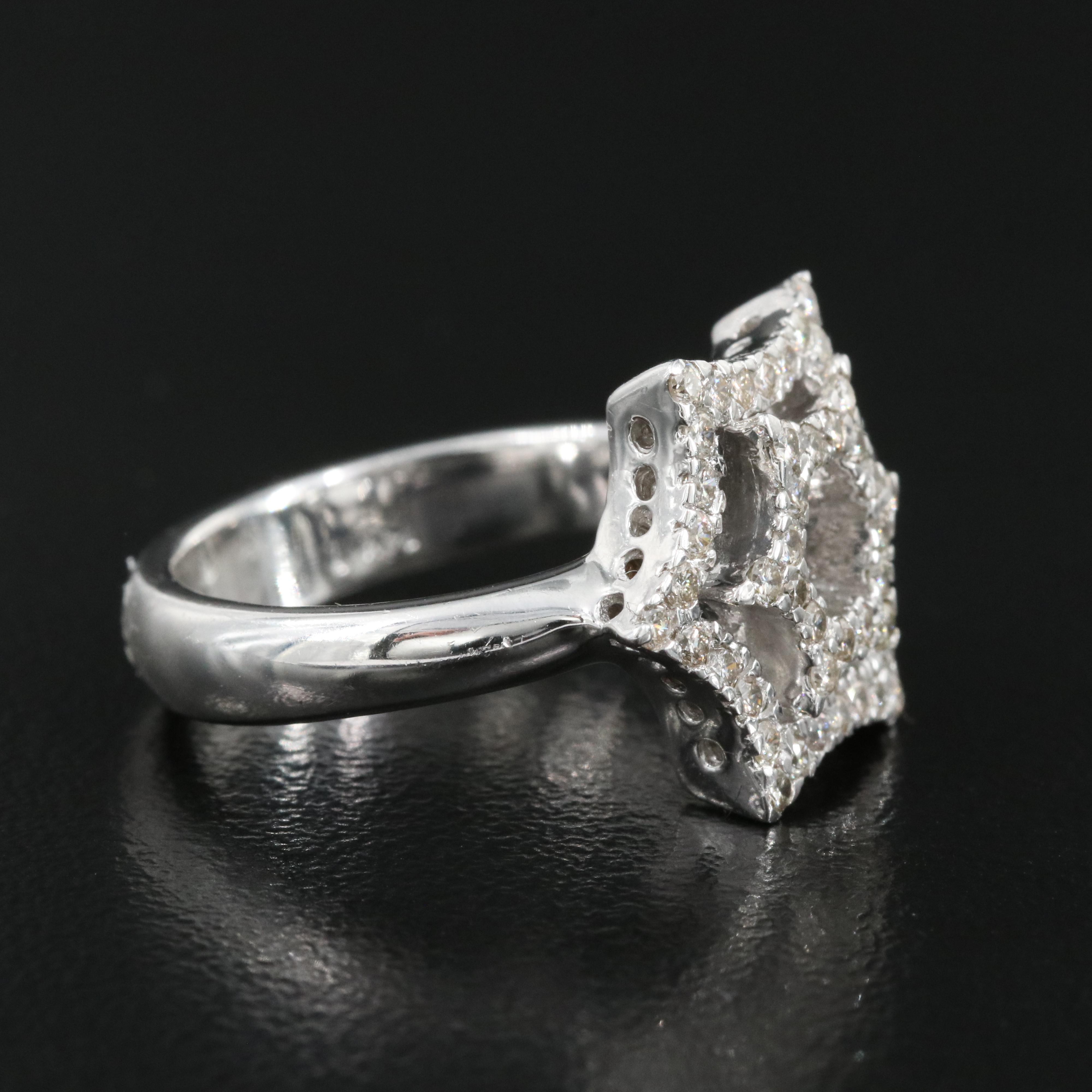 14K 0.54 CTW Diamond Hexagonal Ring