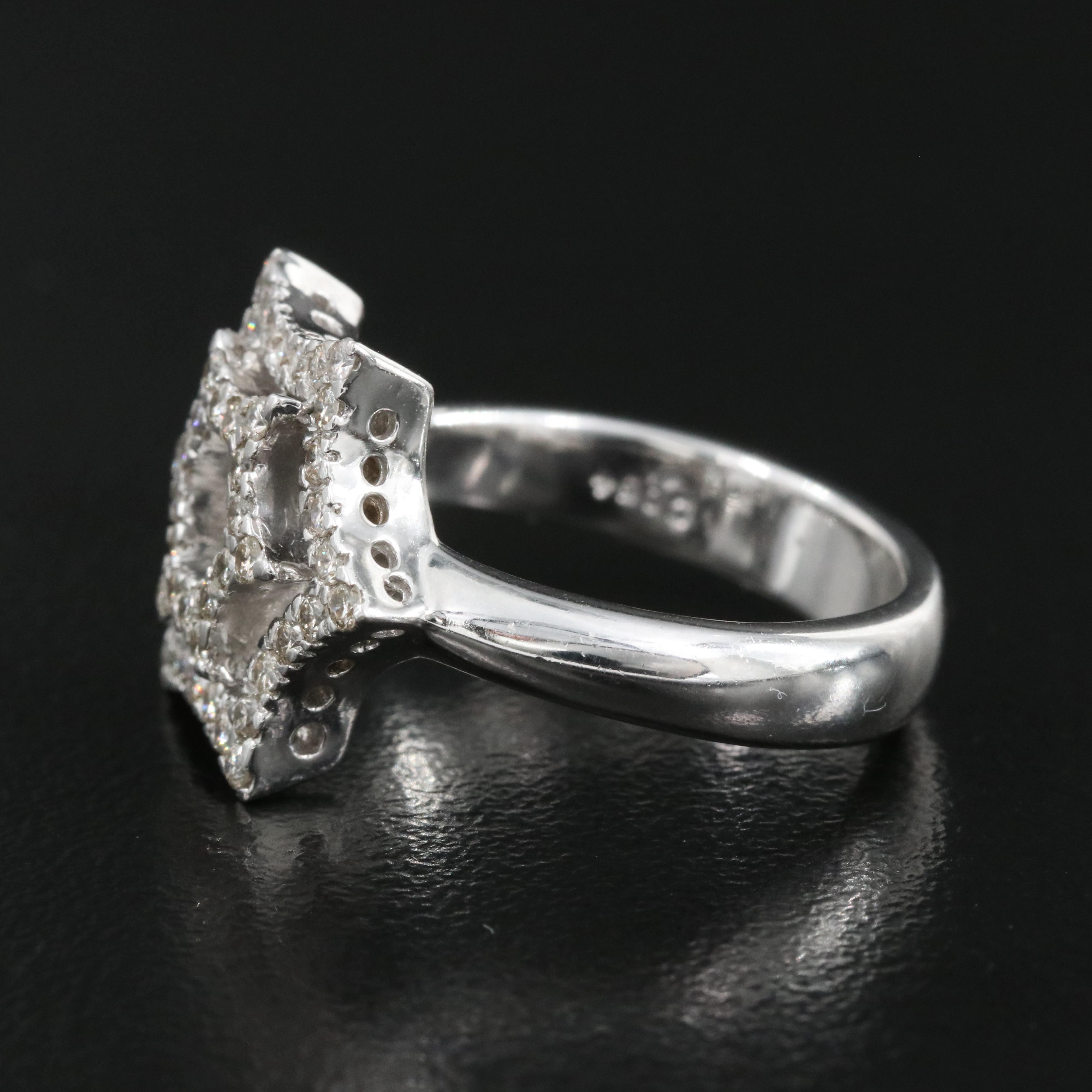 14K 0.54 CTW Diamond Hexagonal Ring