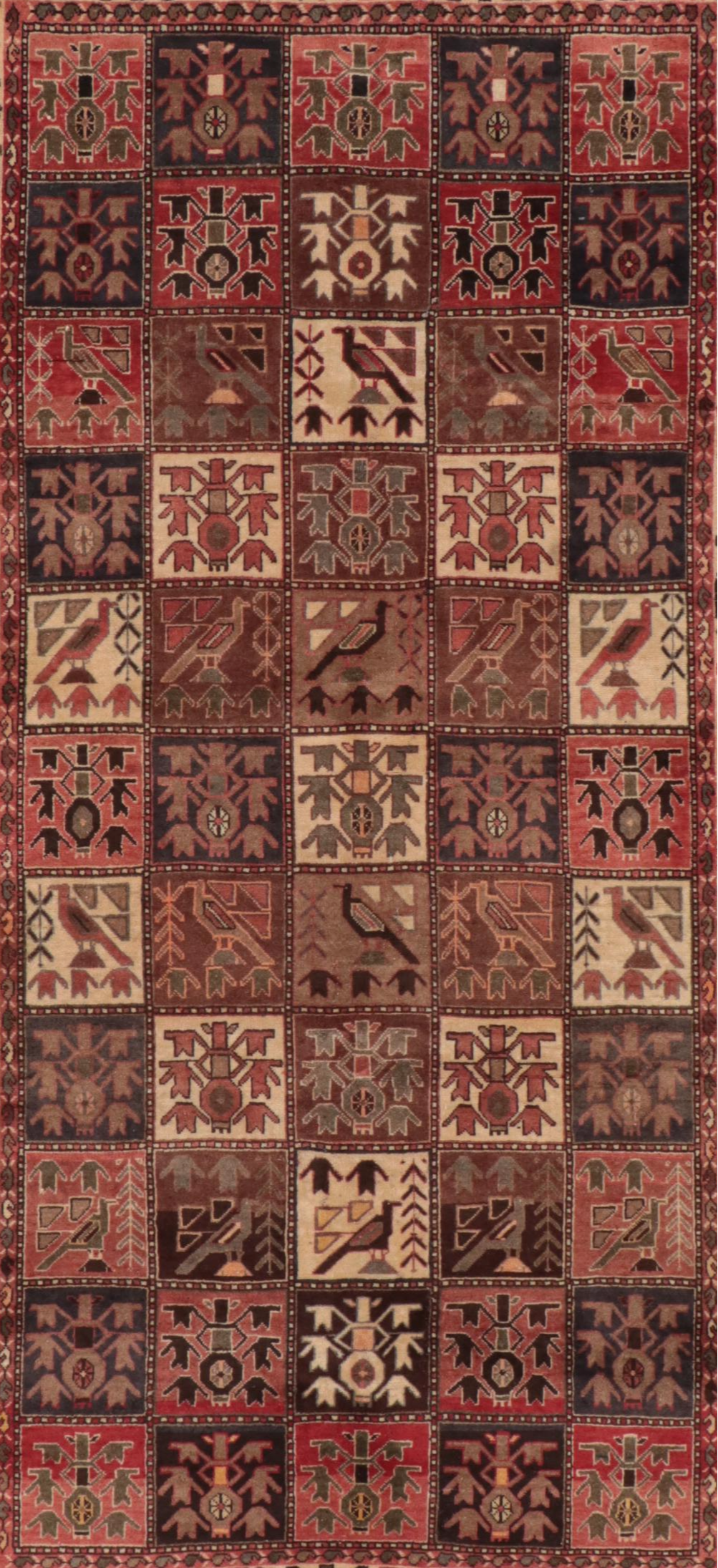 4'9 x 9'3 Persian Bakhtiari Garden Panel Area Rug