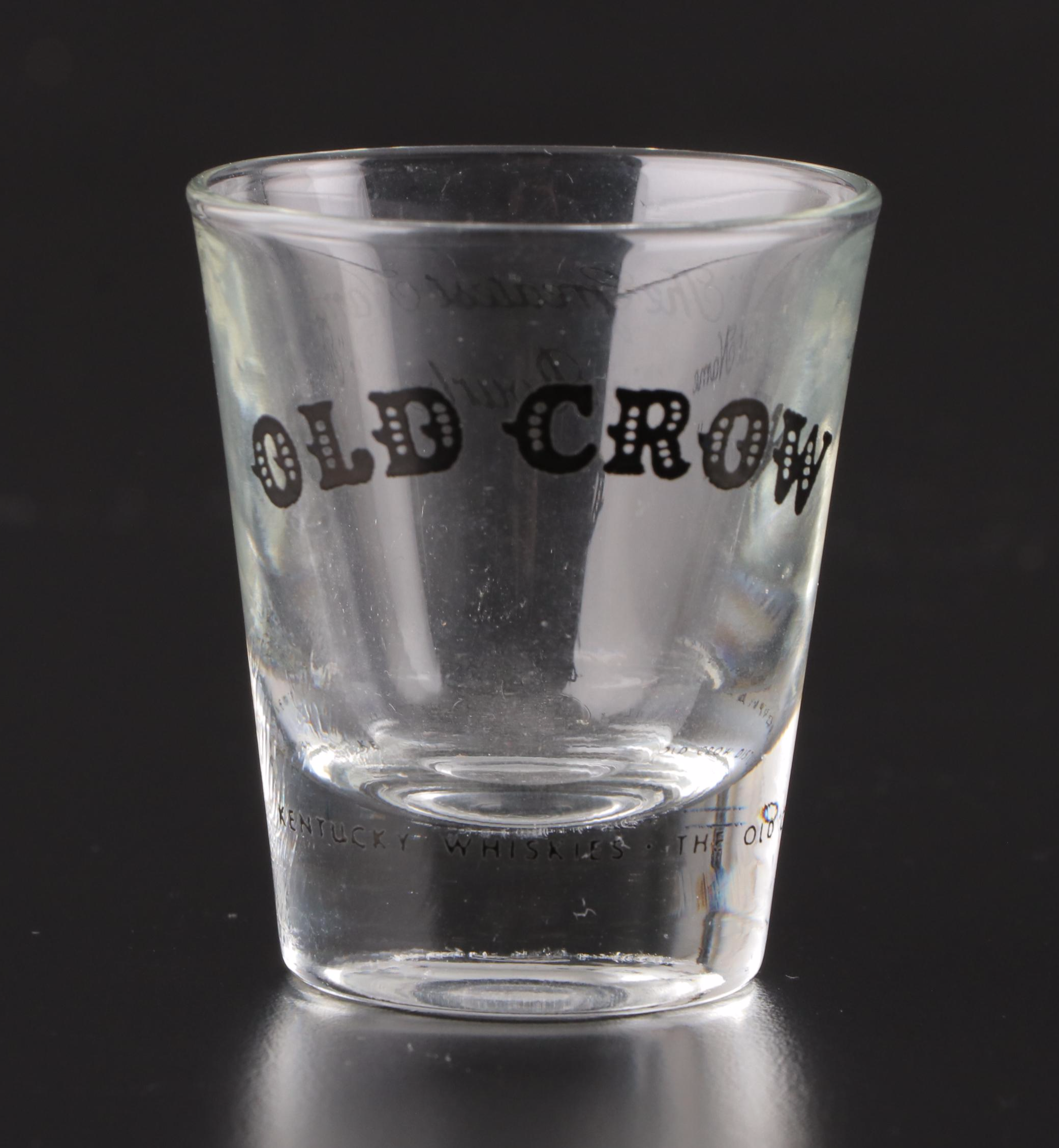Libbey Old Crow Bourbon Shot Glasses, Mid to Late 20th Century