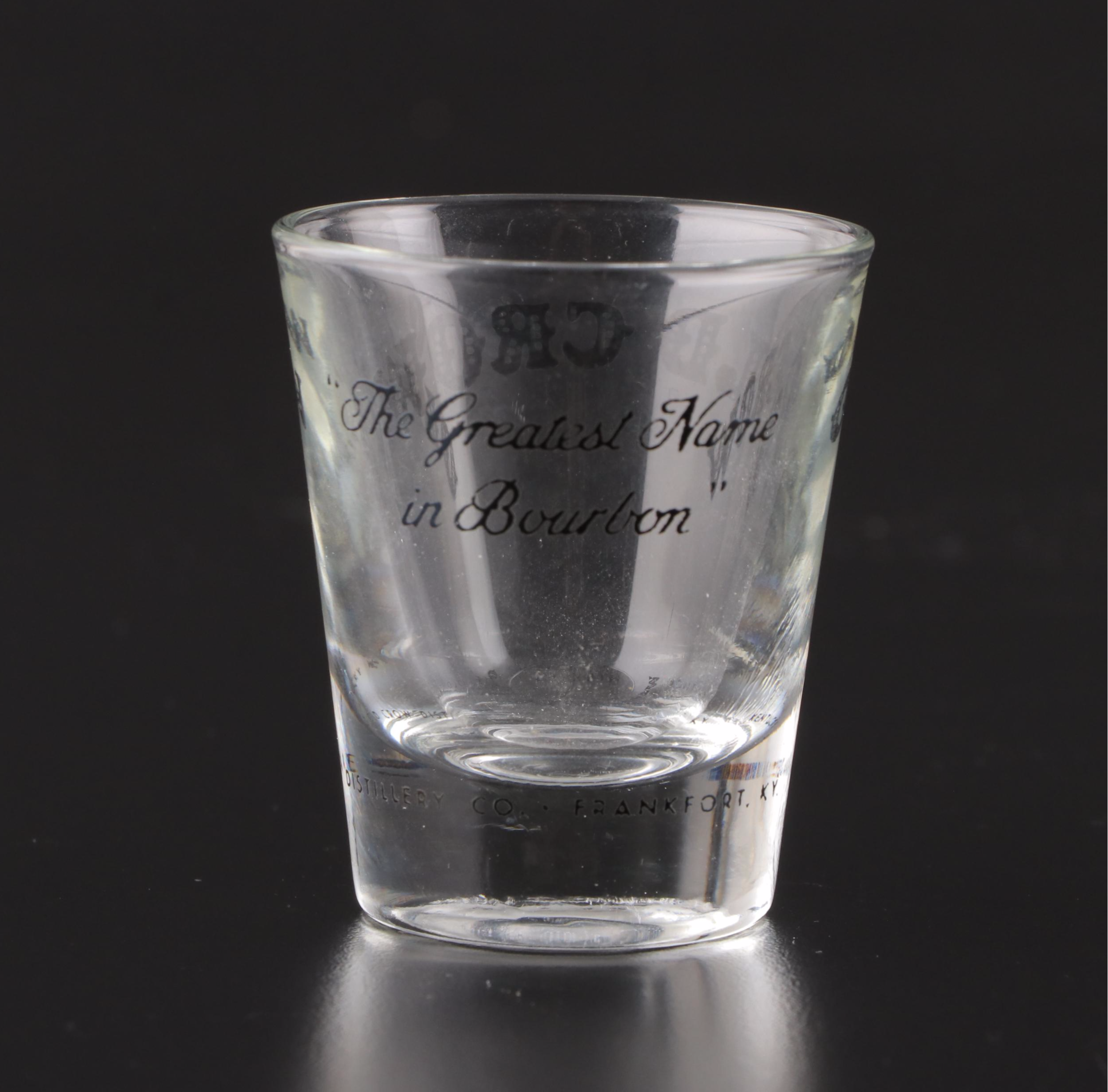 Libbey Old Crow Bourbon Shot Glasses, Mid to Late 20th Century