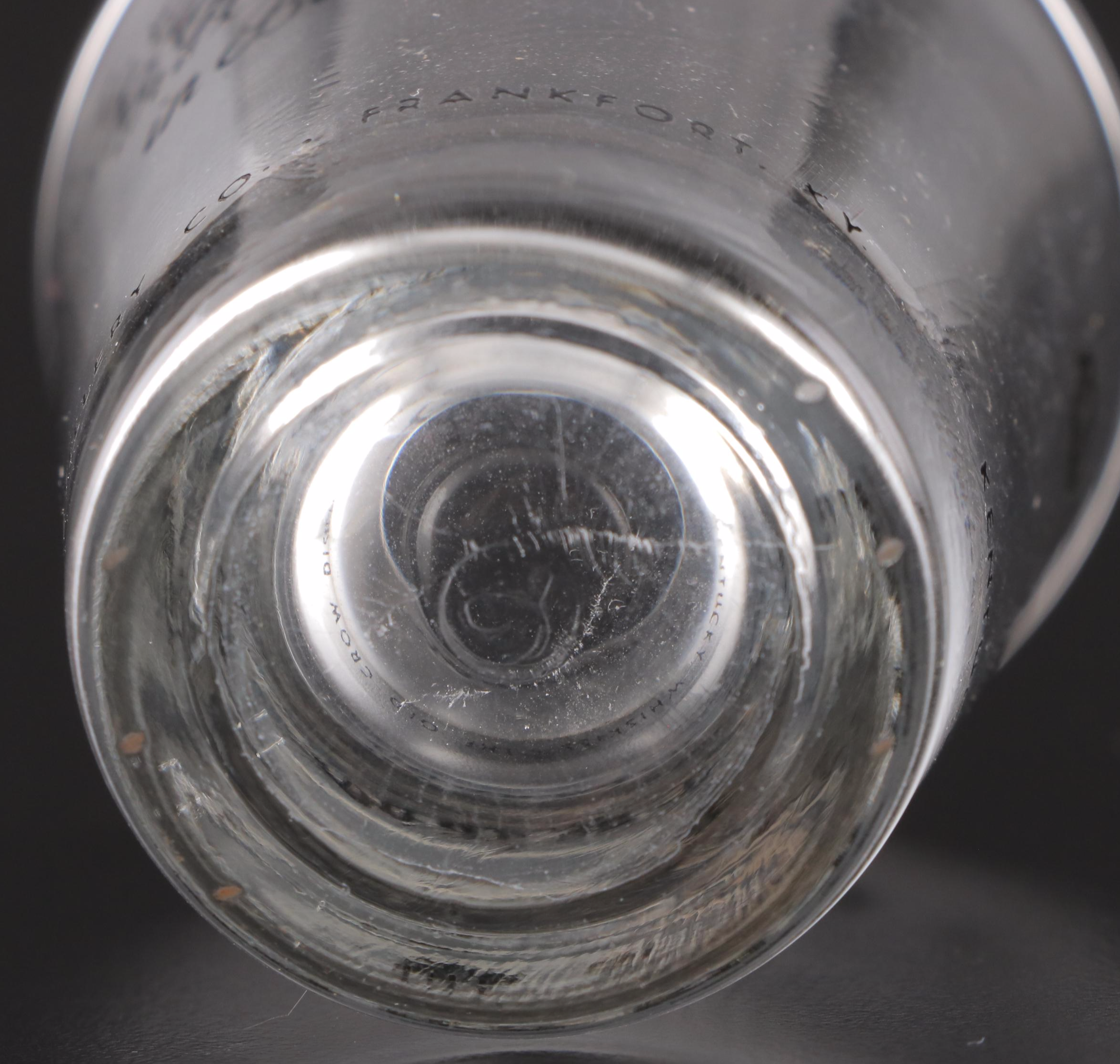 Libbey Old Crow Bourbon Shot Glasses, Mid to Late 20th Century