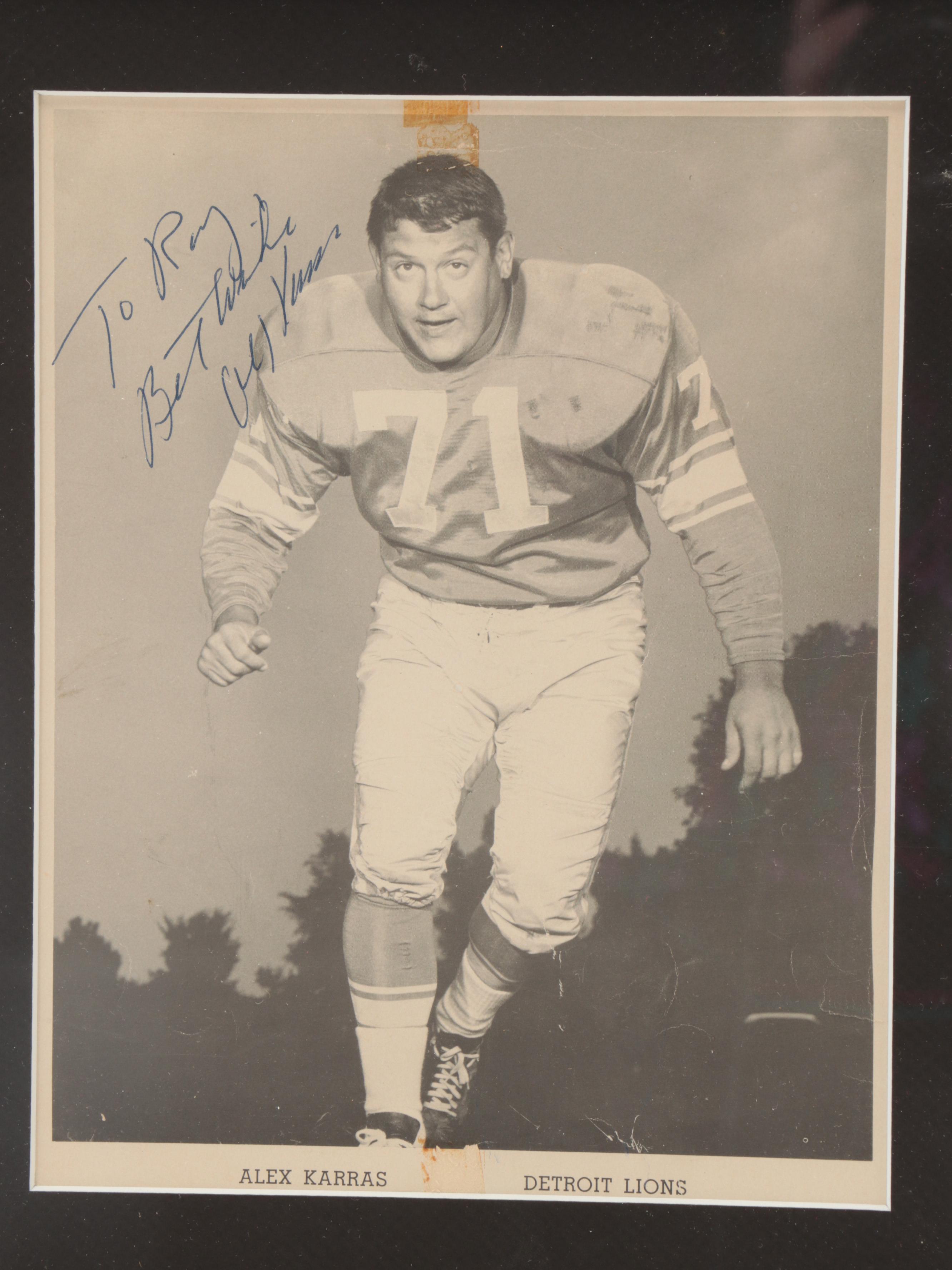 Alex Karras Detroit Lions Signed, Personalized Giclée in Mat Frame