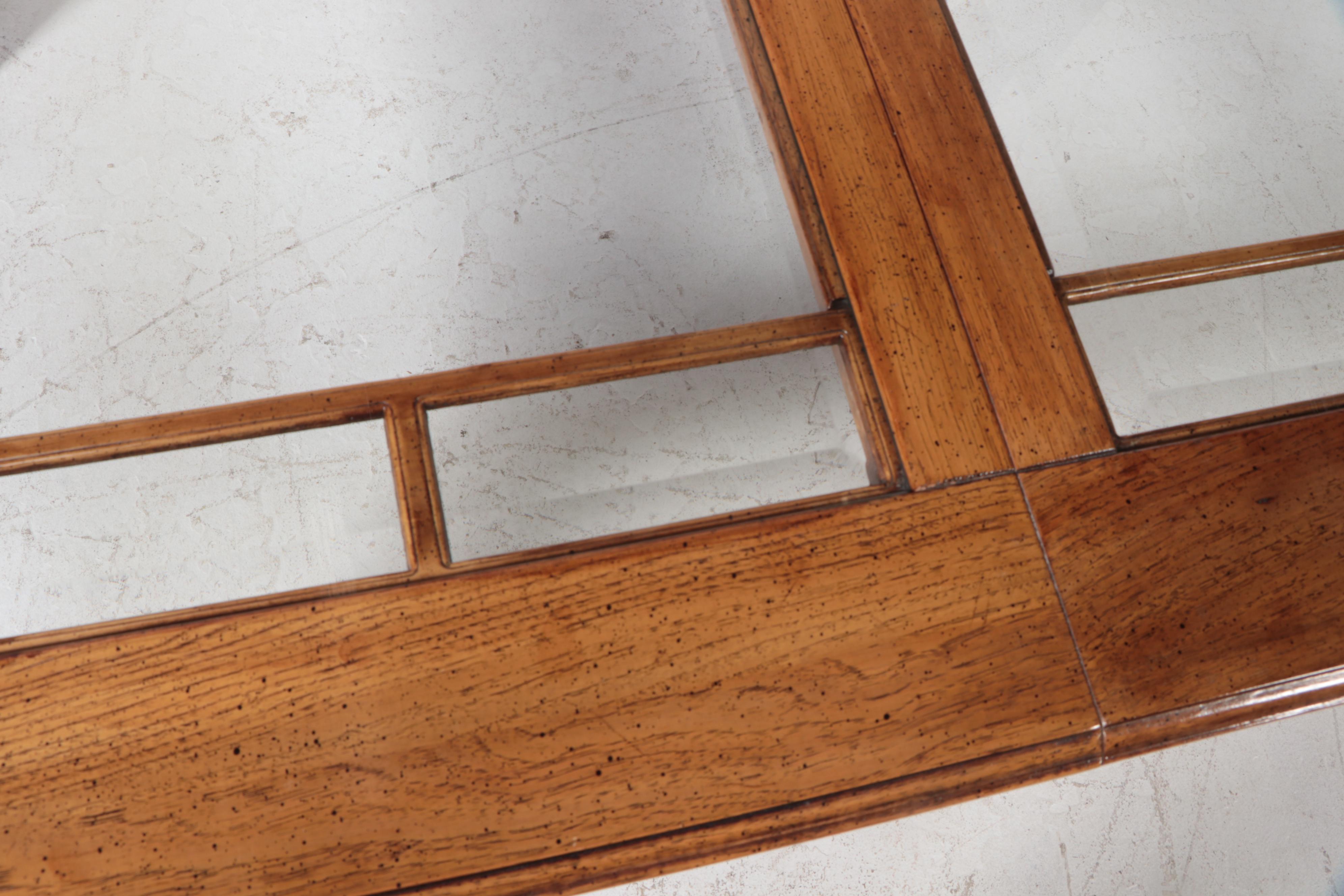 Seven-Piece George III Style Oak and Glass Top Dining Set