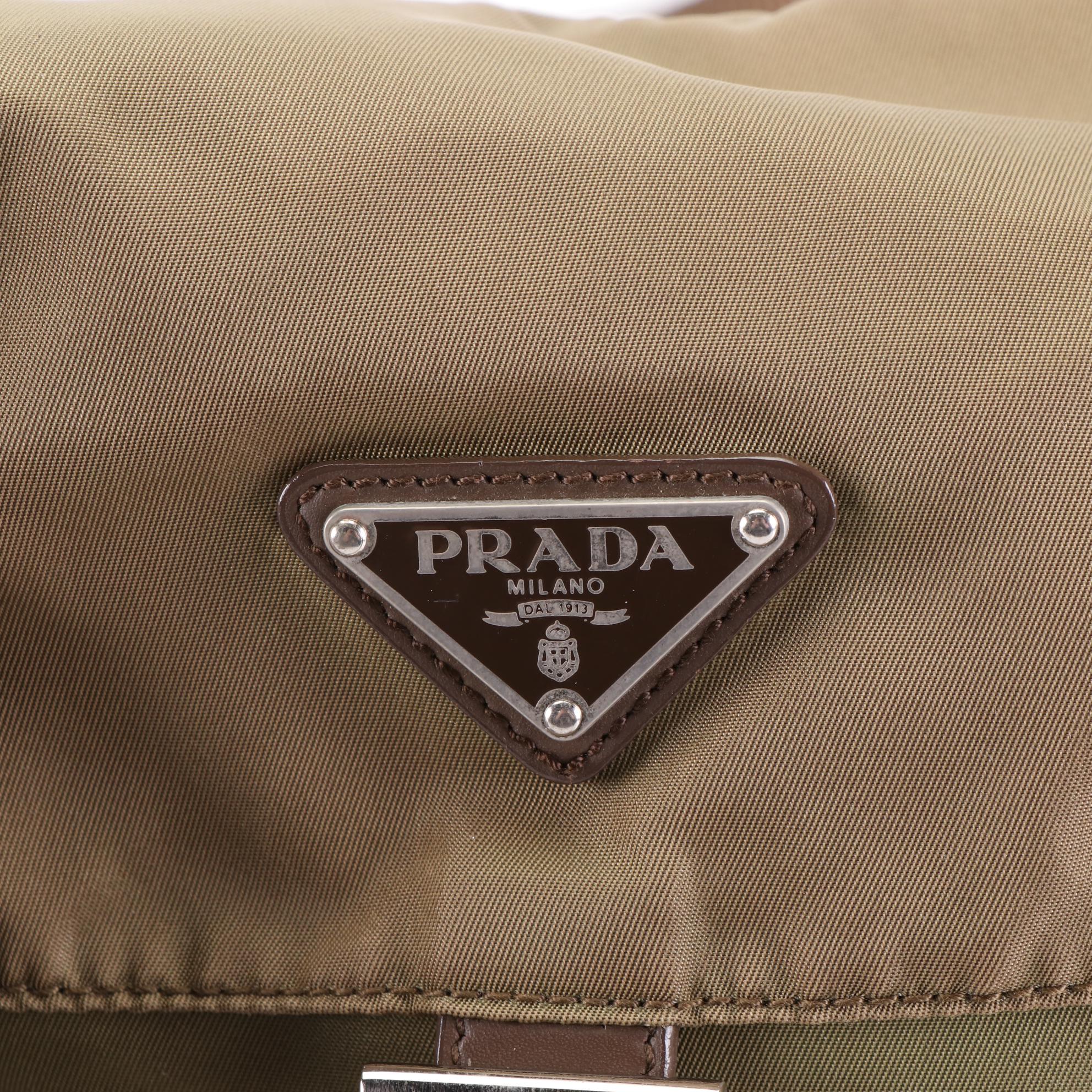 Prada Crossbody Bag in Nylon Twill with Leather Trim